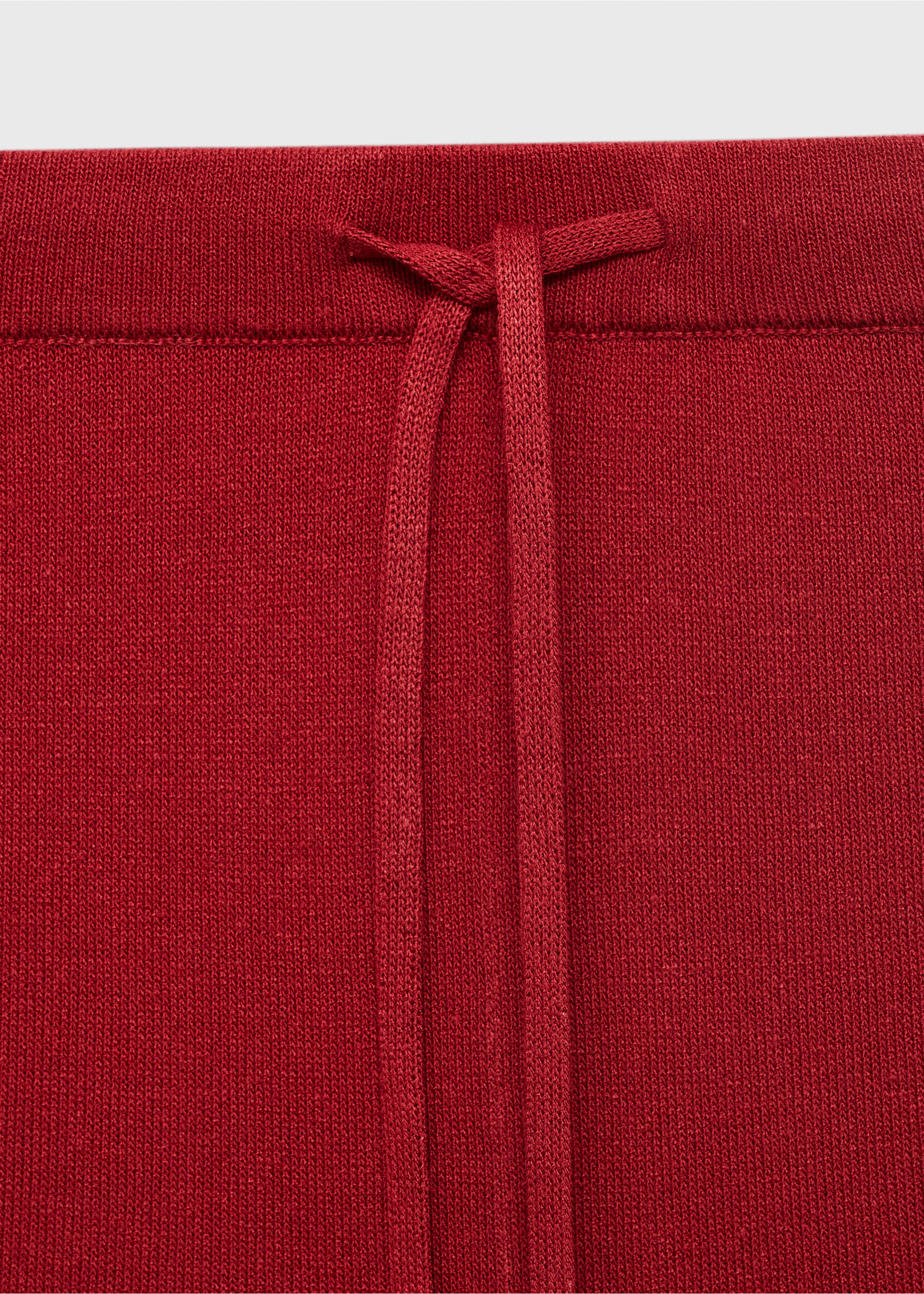 Straight knitted trousers - Details of the article 8, Red. Ref: 17071217-00.