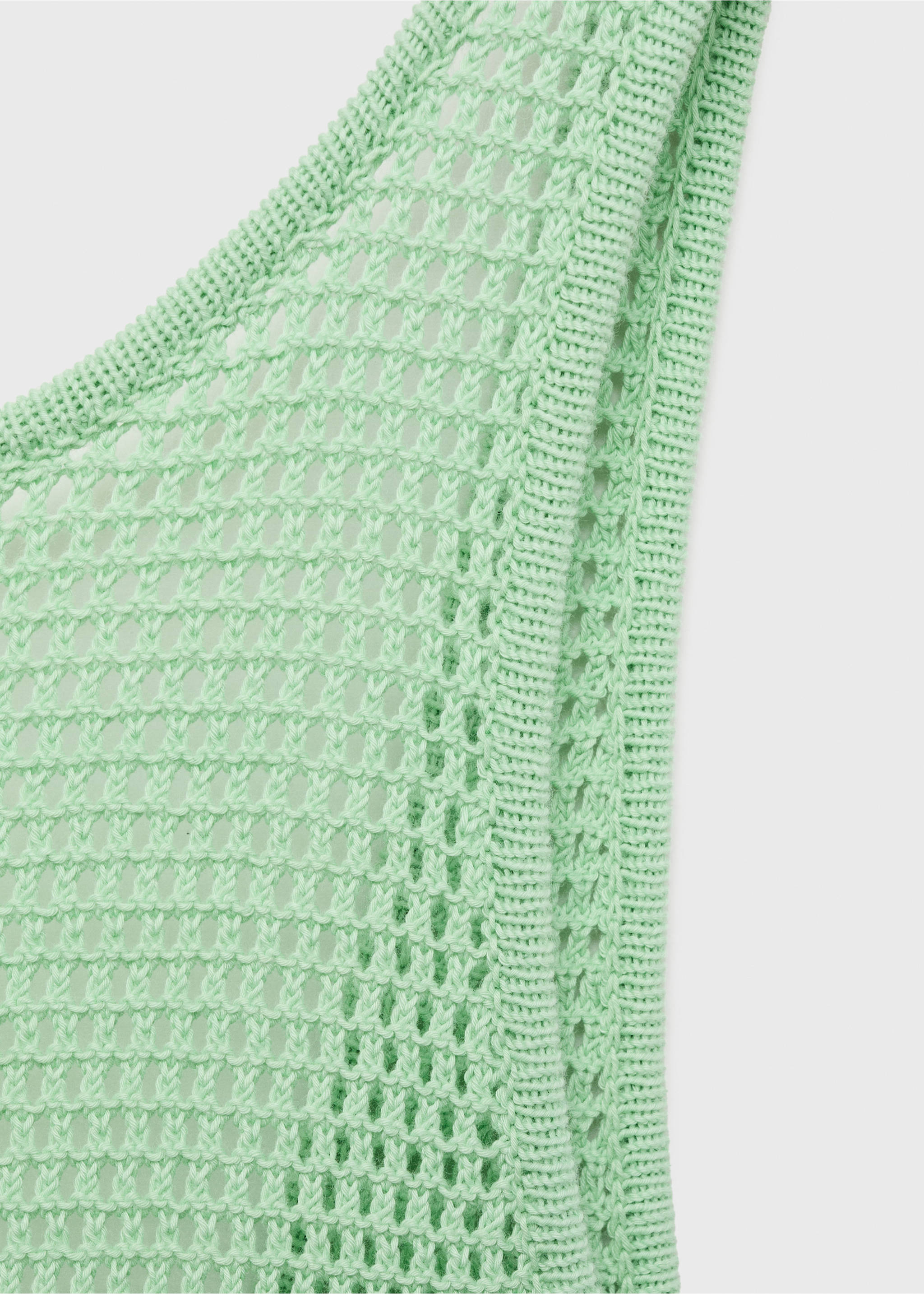 Long two-tone crochet dress - Details of the article 8, Green. Ref: 17071218-00.