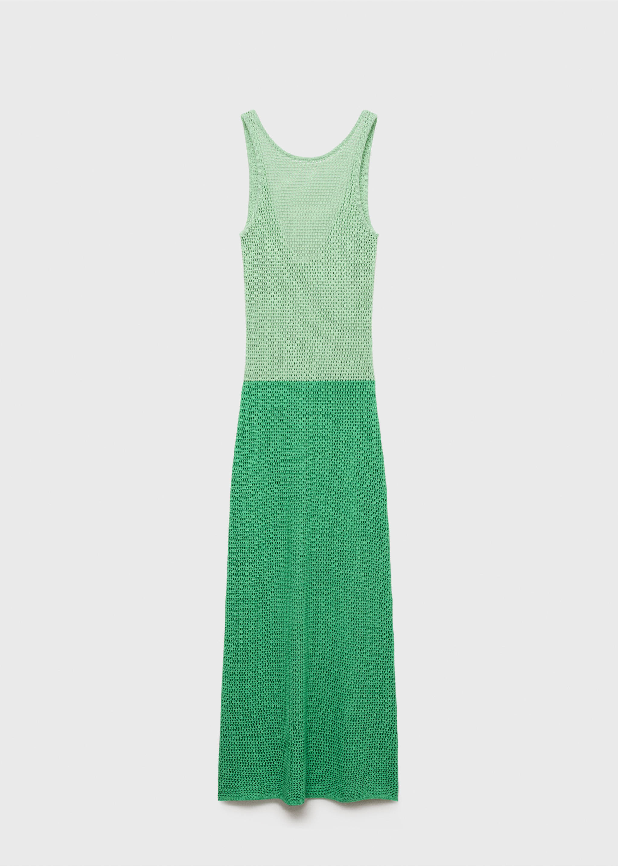 Long two-tone crochet dress - Article without model, Green. Ref: 17071218-00.