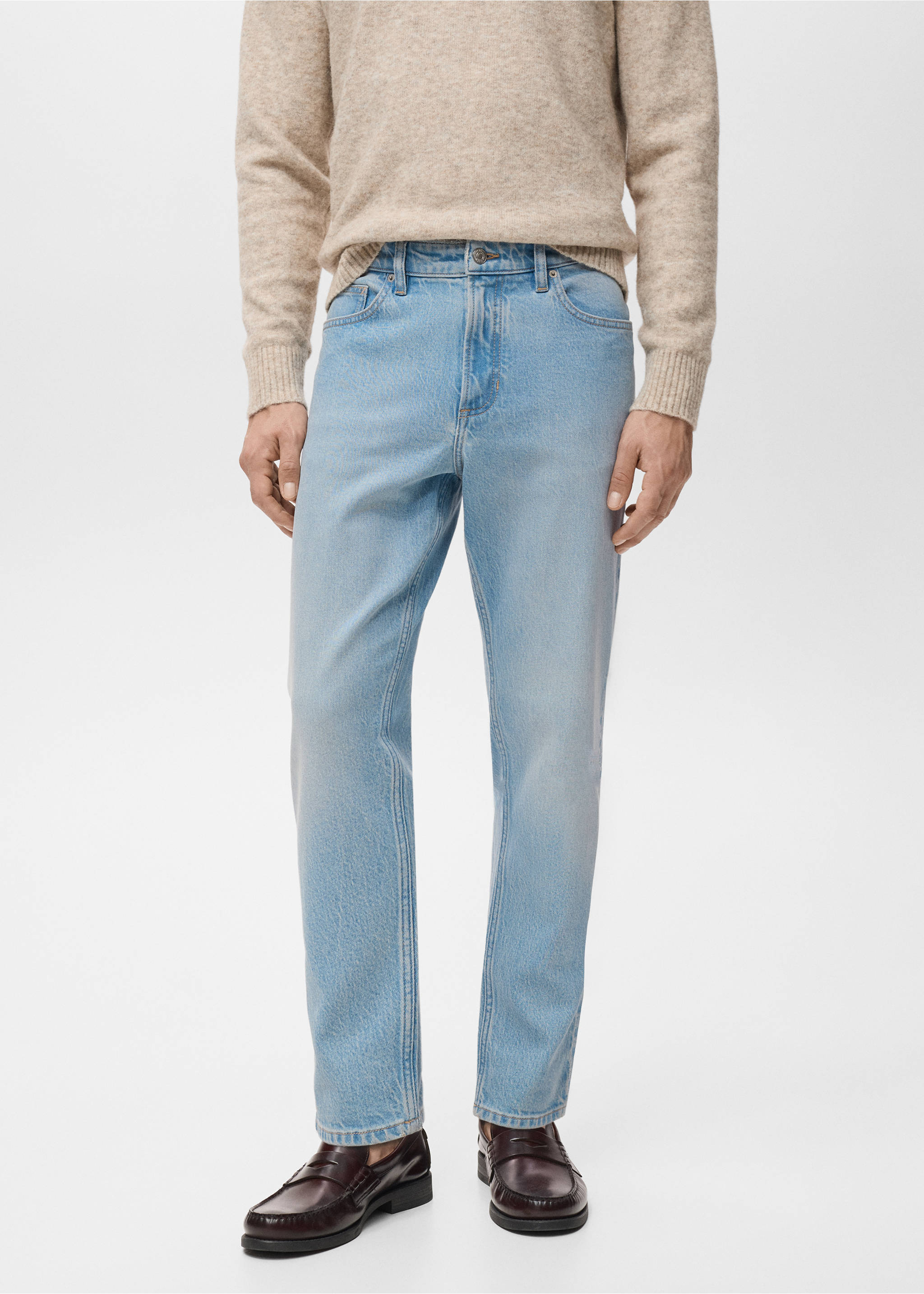 Ben Jeans im Cropped Tapered Fit - Mittlere Ansicht, Hellblau. Ref: 17071220-00.