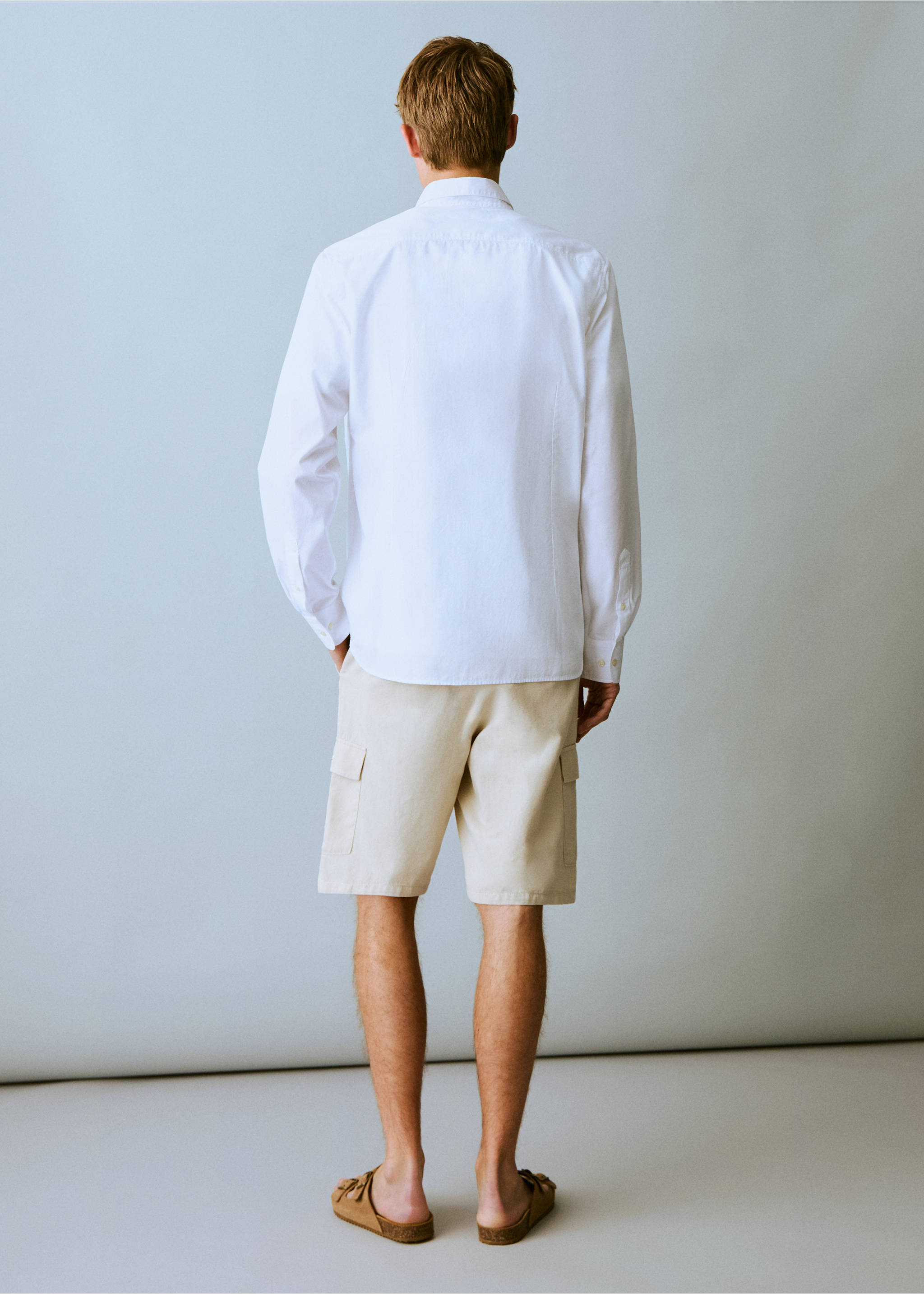 Camisa Oxford algodón - Reverso del artículo, Blanco. Ref: 17071222-00.