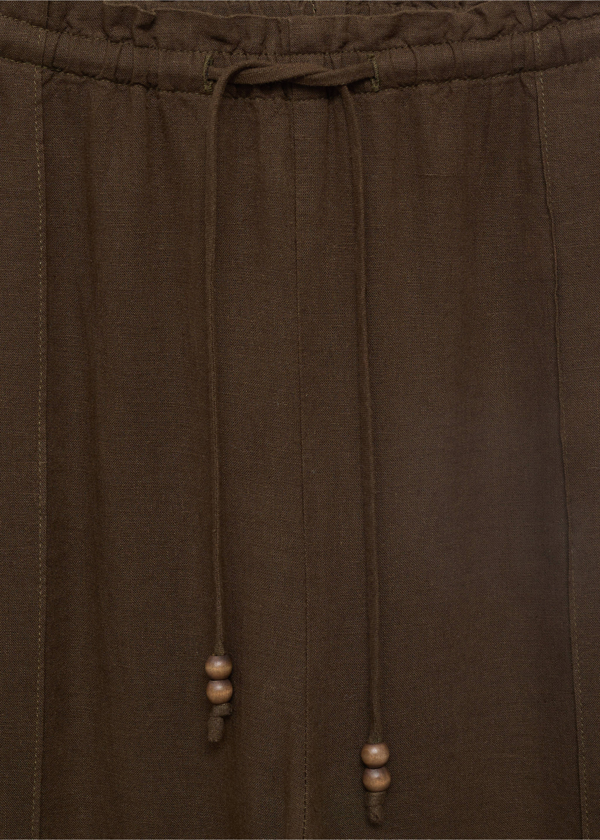Pantalón lino cintura elástica - Detalle del artículo 8, Topo. Ref: 17071224-00.