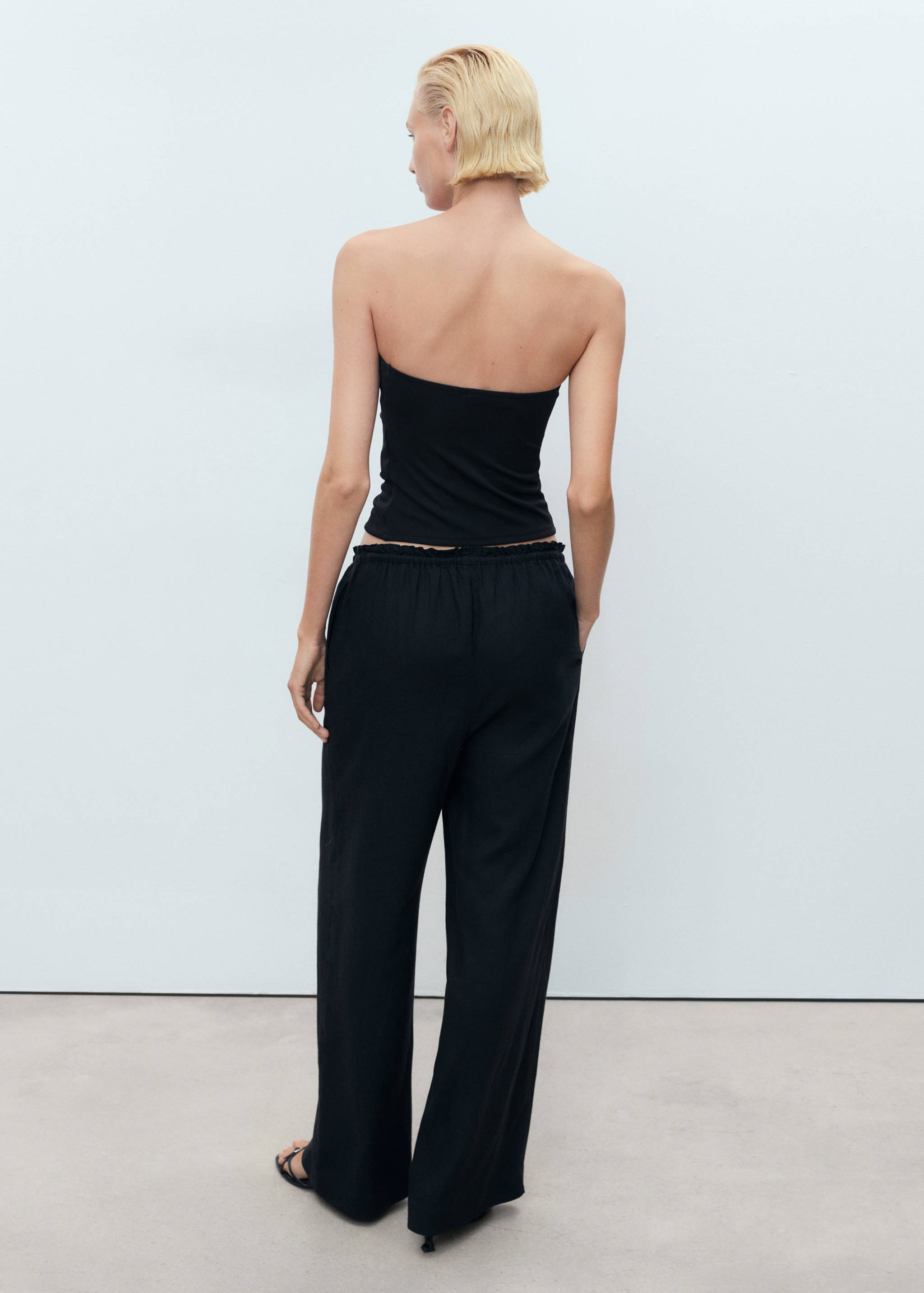 Pantalón lino cintura elástica - Reverso del artículo