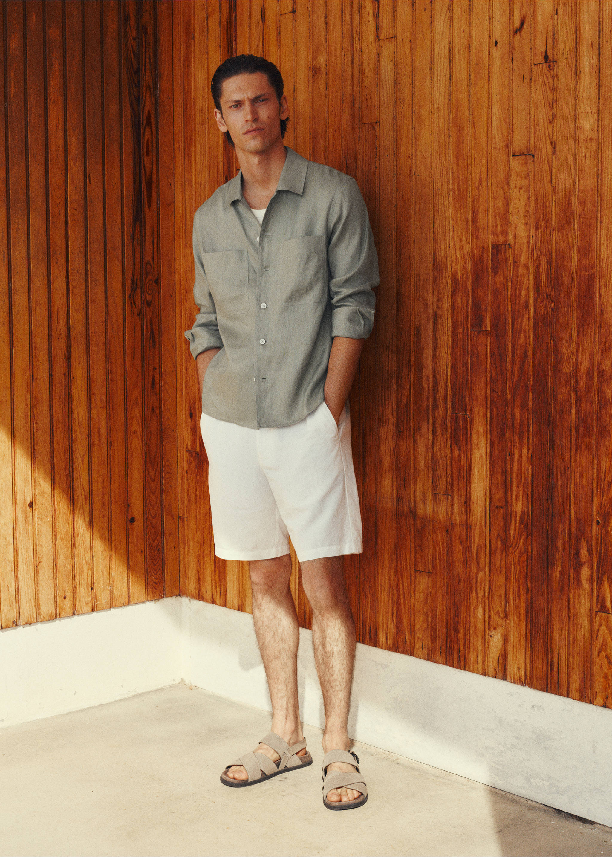 Surchemise 100 % lin légère - Détail de l'article 3, Vert menthe. Ref: 17071225-00.