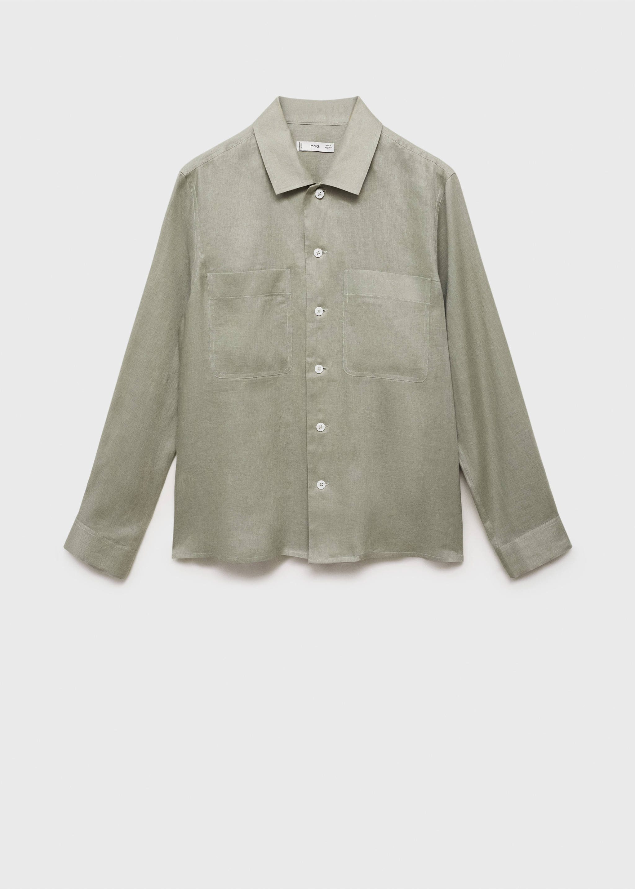 Leichtes Overshirt aus 100 % Leinen - Artikel ohne Model, Minzgrün. Ref: 17071225-00.