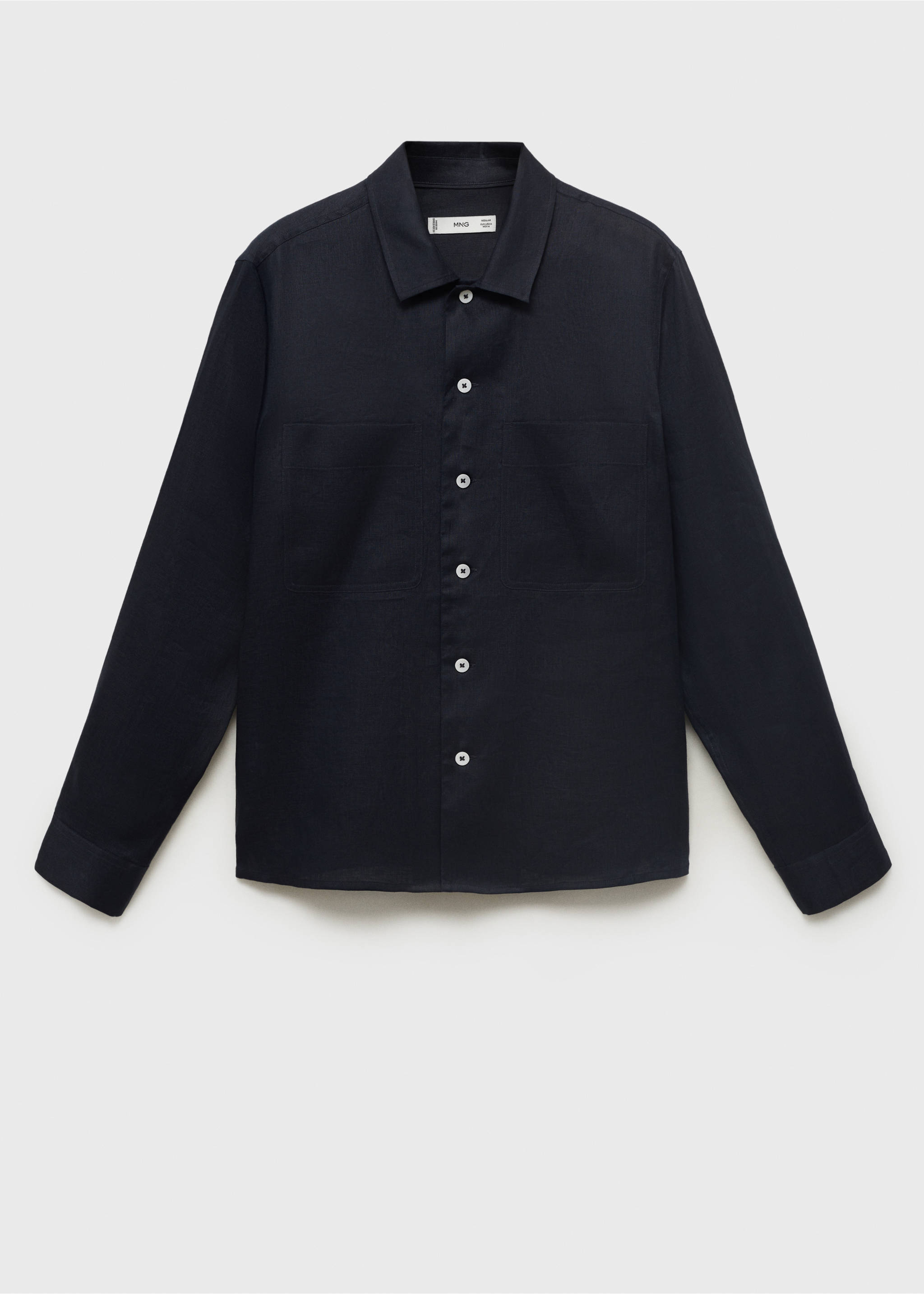 Leichtes Overshirt aus 100 % Leinen - Artikel ohne Model, Marineblau. Ref: 17071225-00.