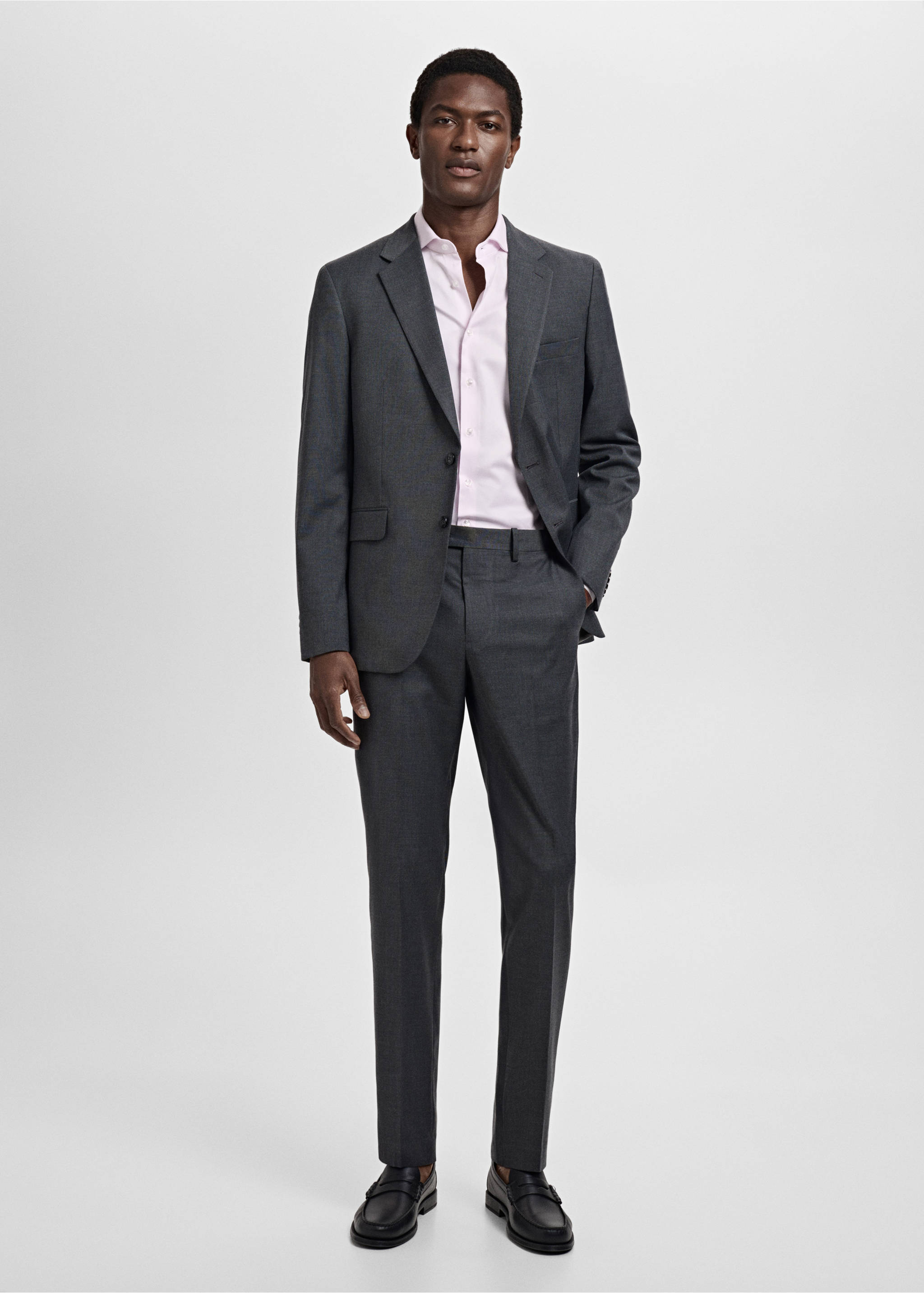 Camisa vestit slim fit 100% cotó - Pla general, Rosa clar. Ref: 17071226-00.
