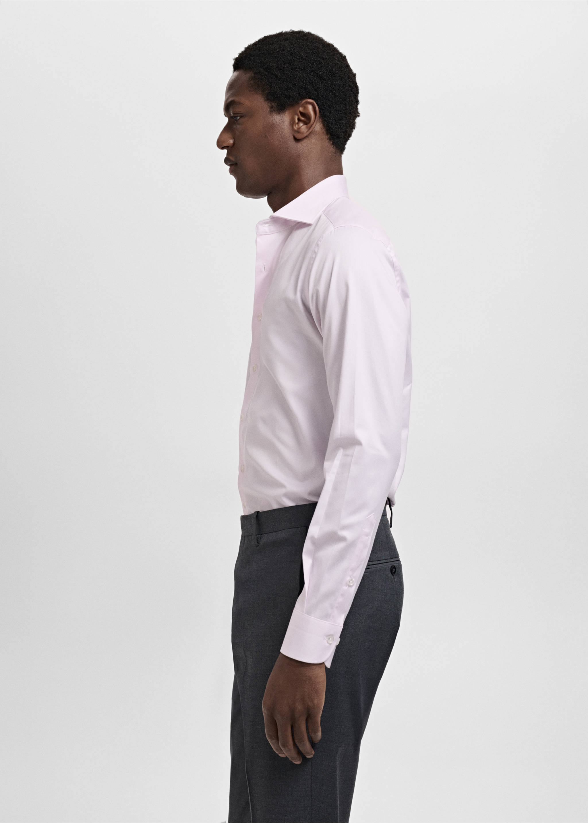 Camisa vestit slim fit 100% cotó - Detall de l'article 2, Rosa clar. Ref: 17071226-00.