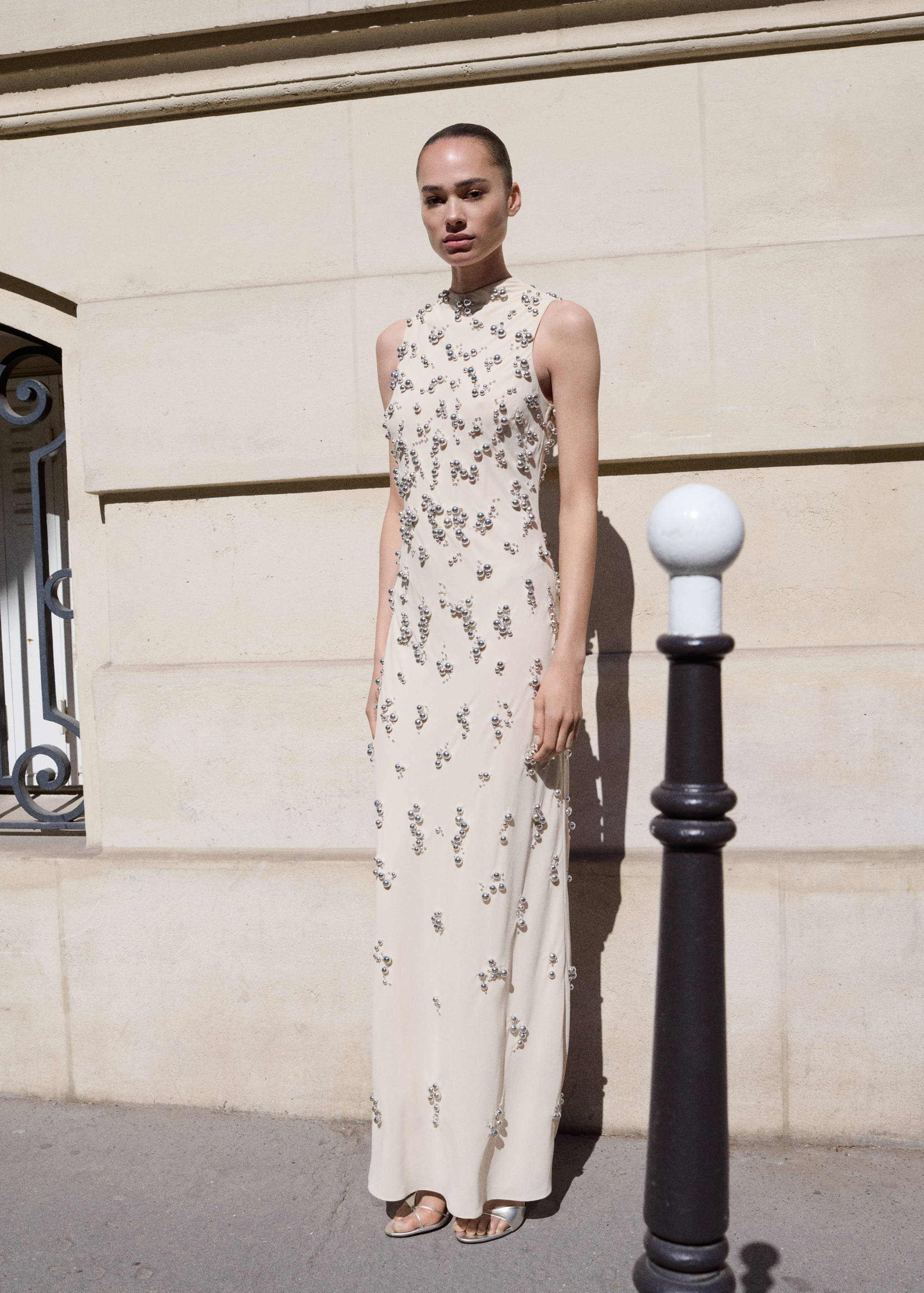 Long dress with embroidered spheres - General plane