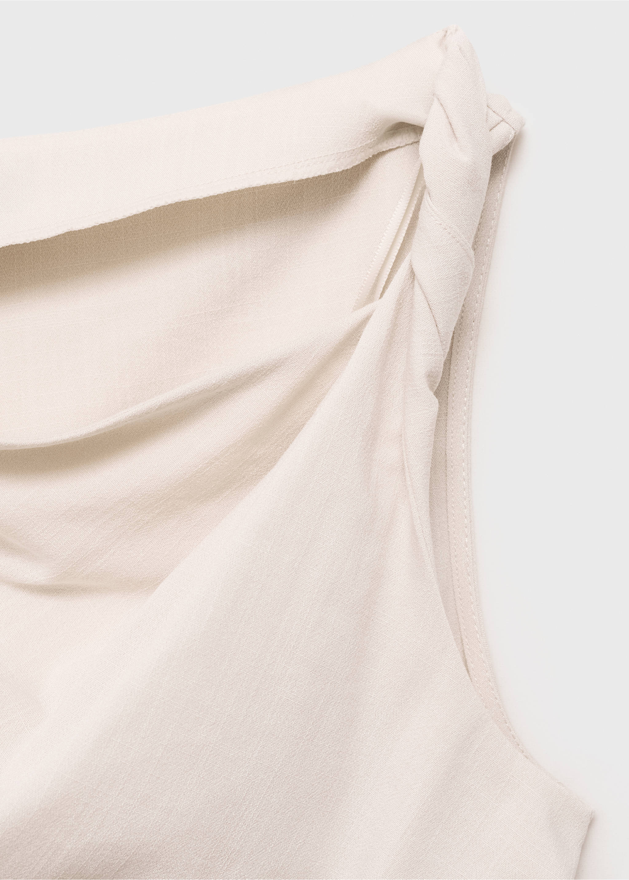 Asymmetrical draped top with straps - Details of the article 8, Ecru. Ref: 17071232-00.