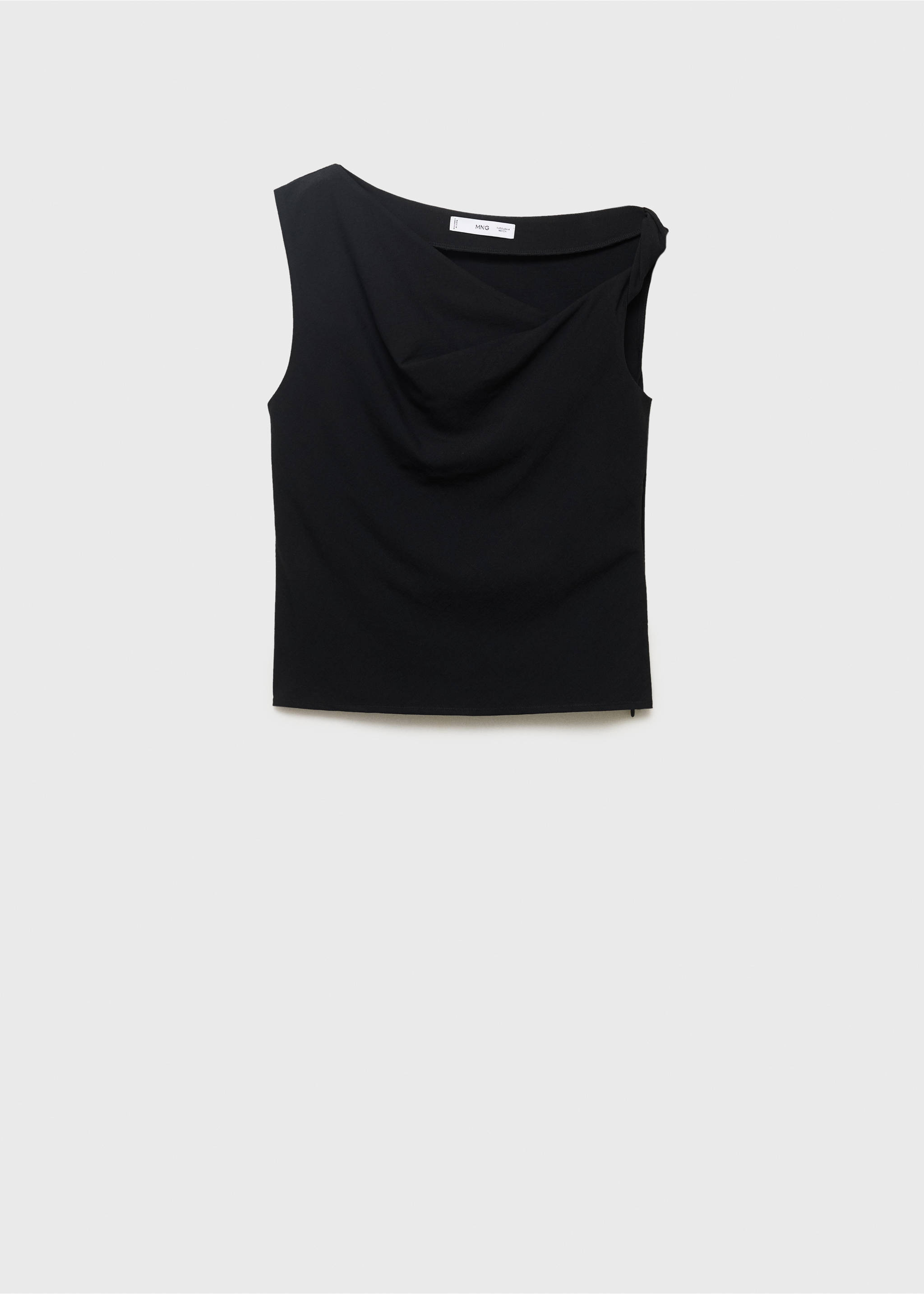 Asymmetrical draped top with straps - Article without model, Black. Ref: 17071232-00.