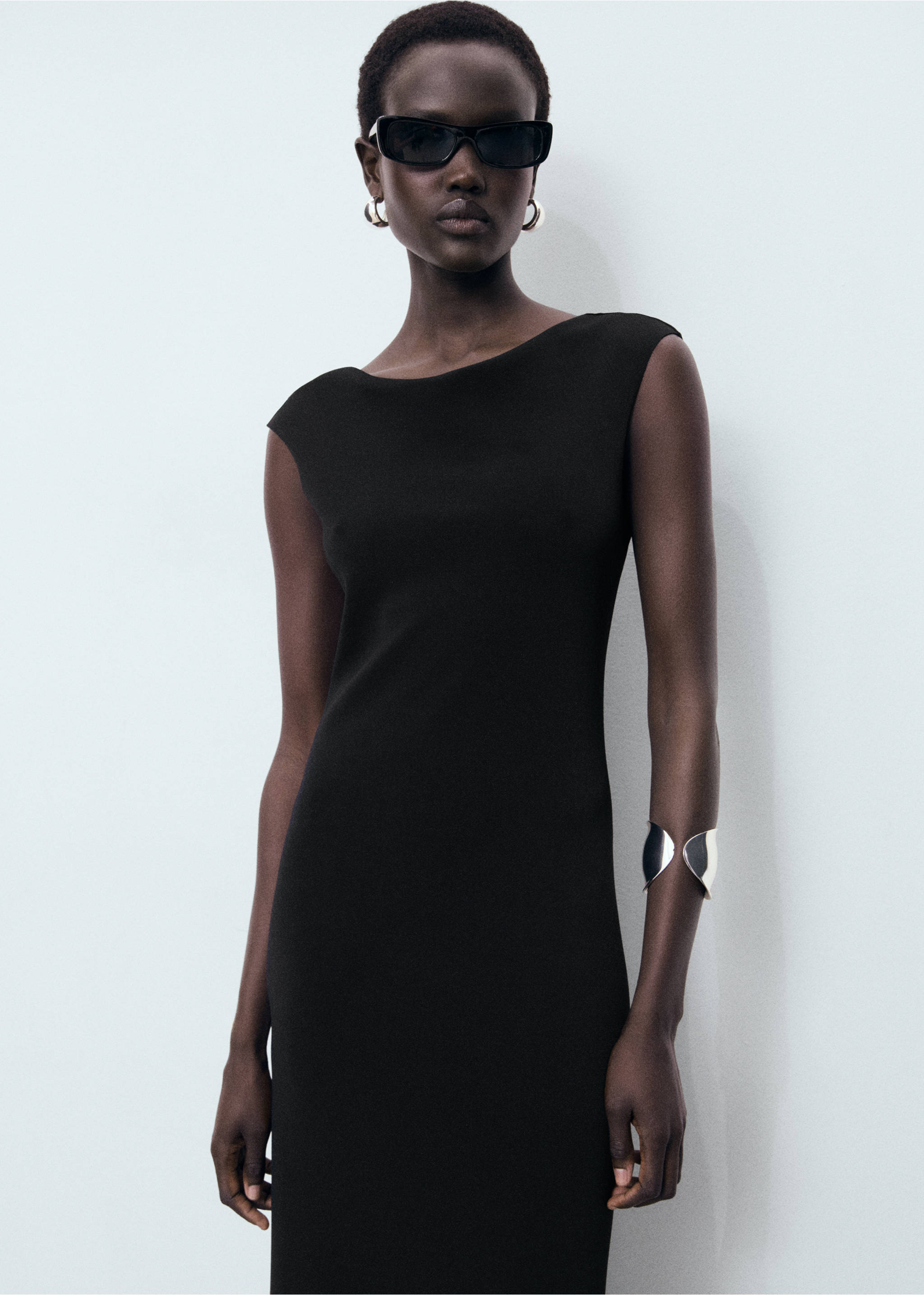 Open back dress - Medium plane, Black. Ref: 17071235-00.