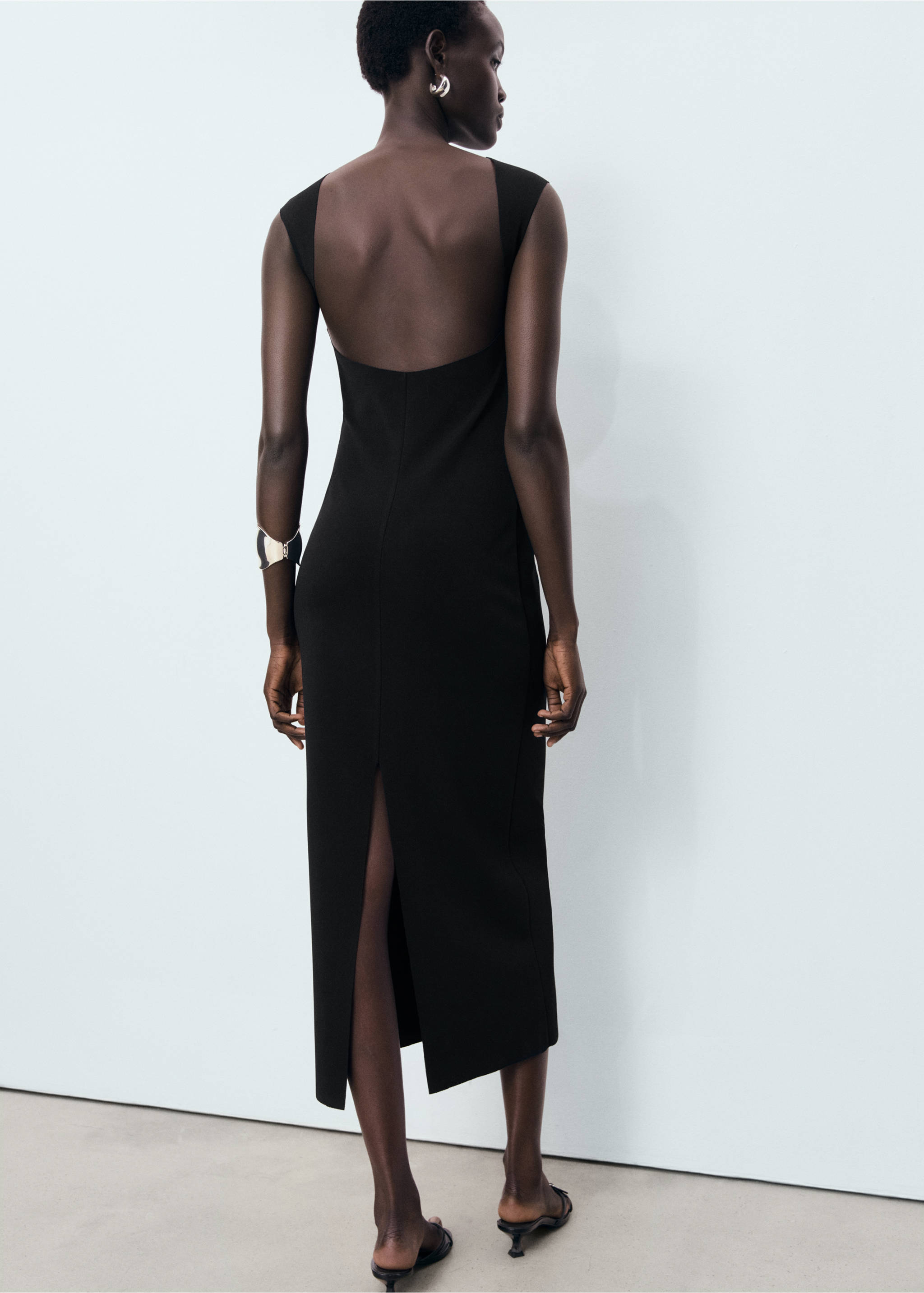 Open back dress - Reverse of the article, Black. Ref: 17071235-00.