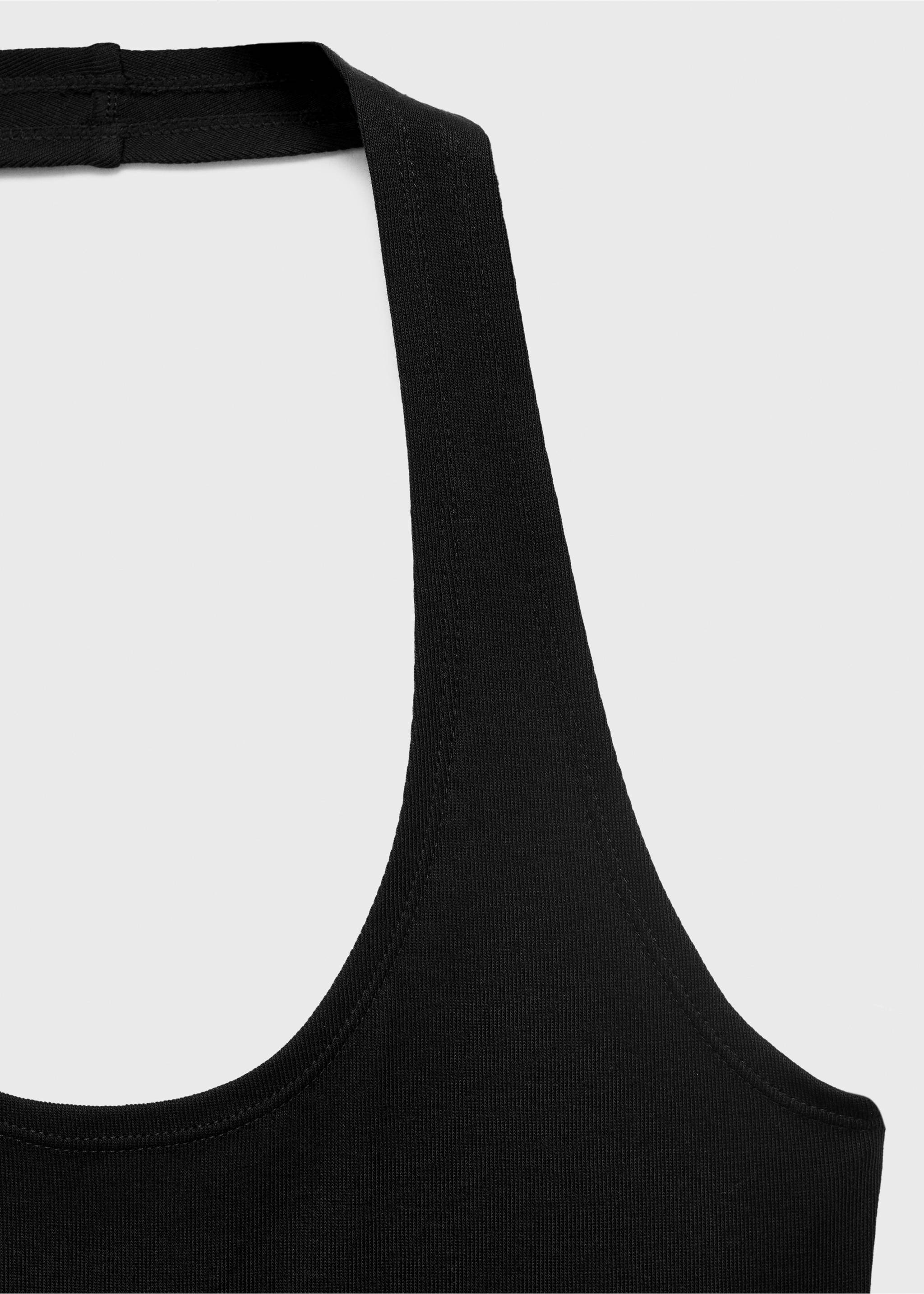 Halter-neck ruffle dress - Details of the article 0, Black. Ref: 17071236-00.