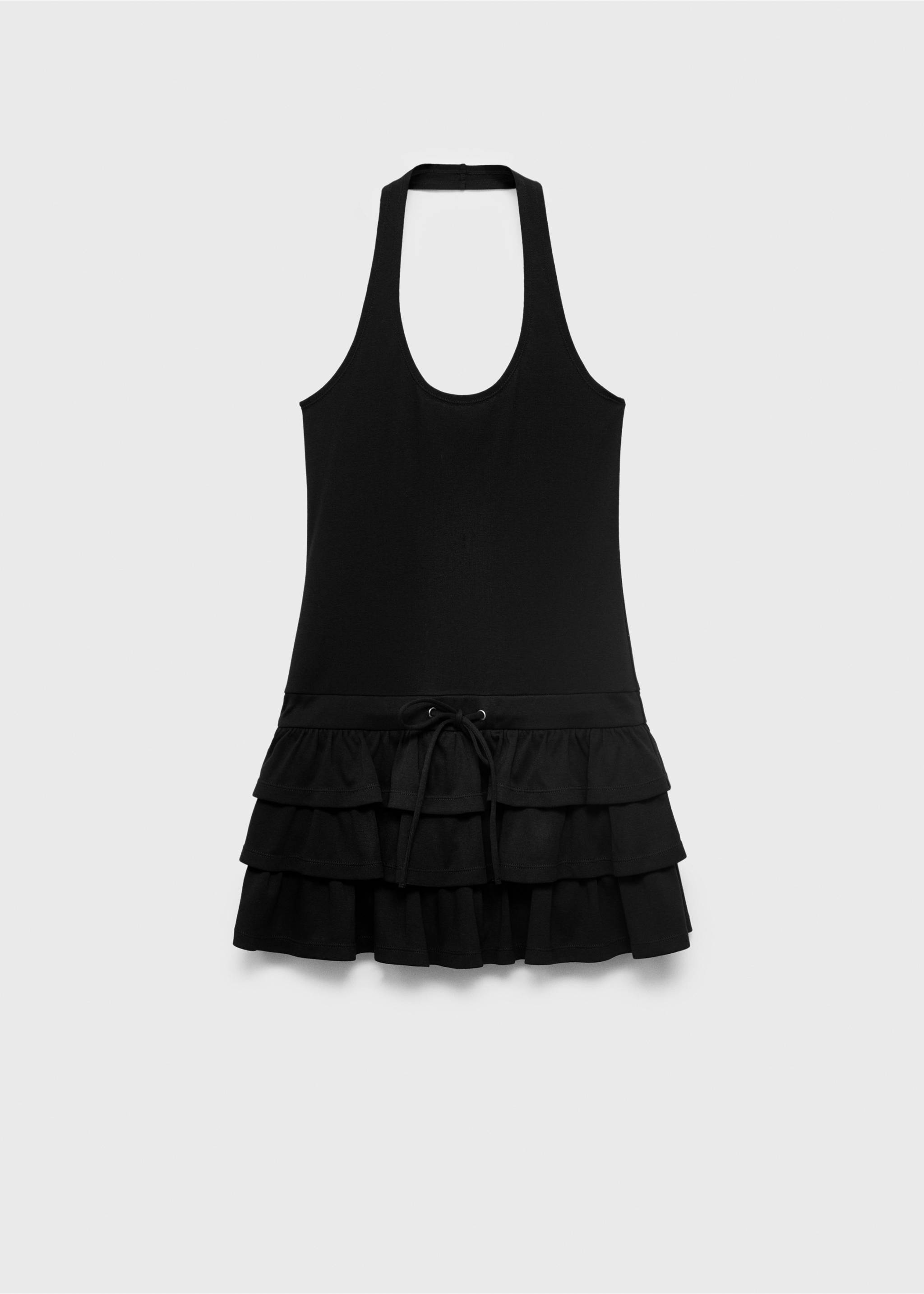 Halter-neck ruffle dress - Article without model, Black. Ref: 17071236-00.