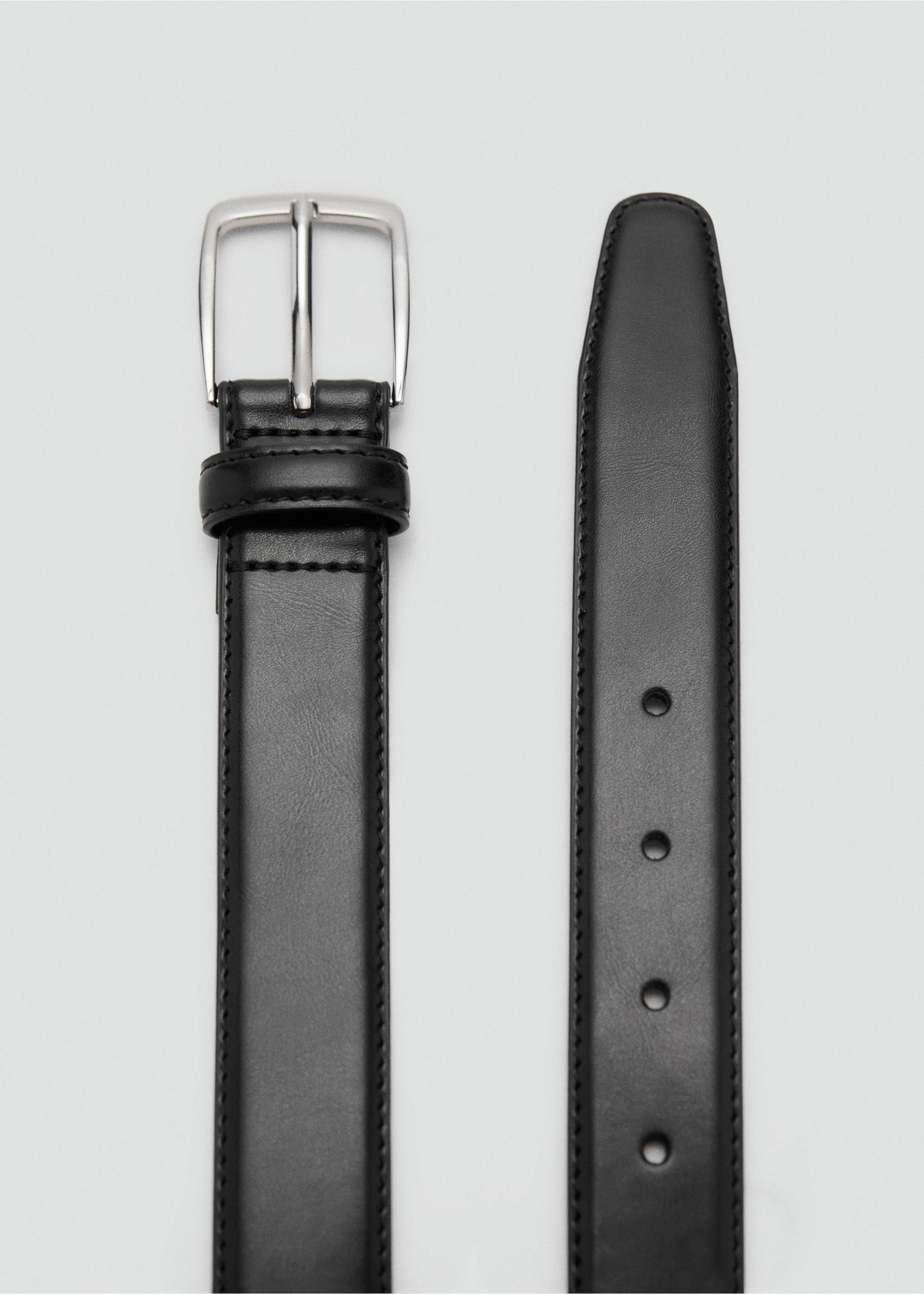 Ceinture cuir nappa - Plan moyen, Noir. Ref: 17071239-00.