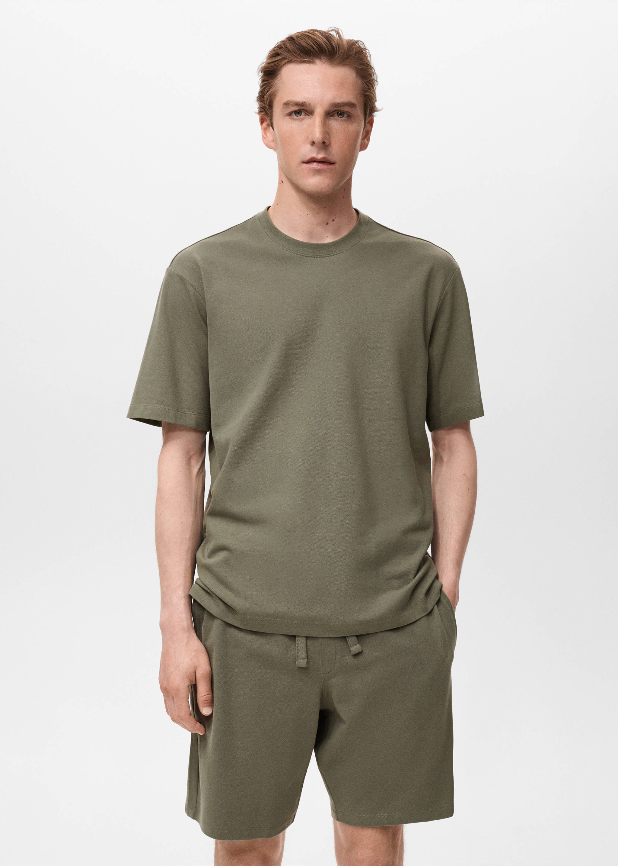 Cotton pyjama shorts pack - Medium plane, Khaki. Ref: 17071240-00.