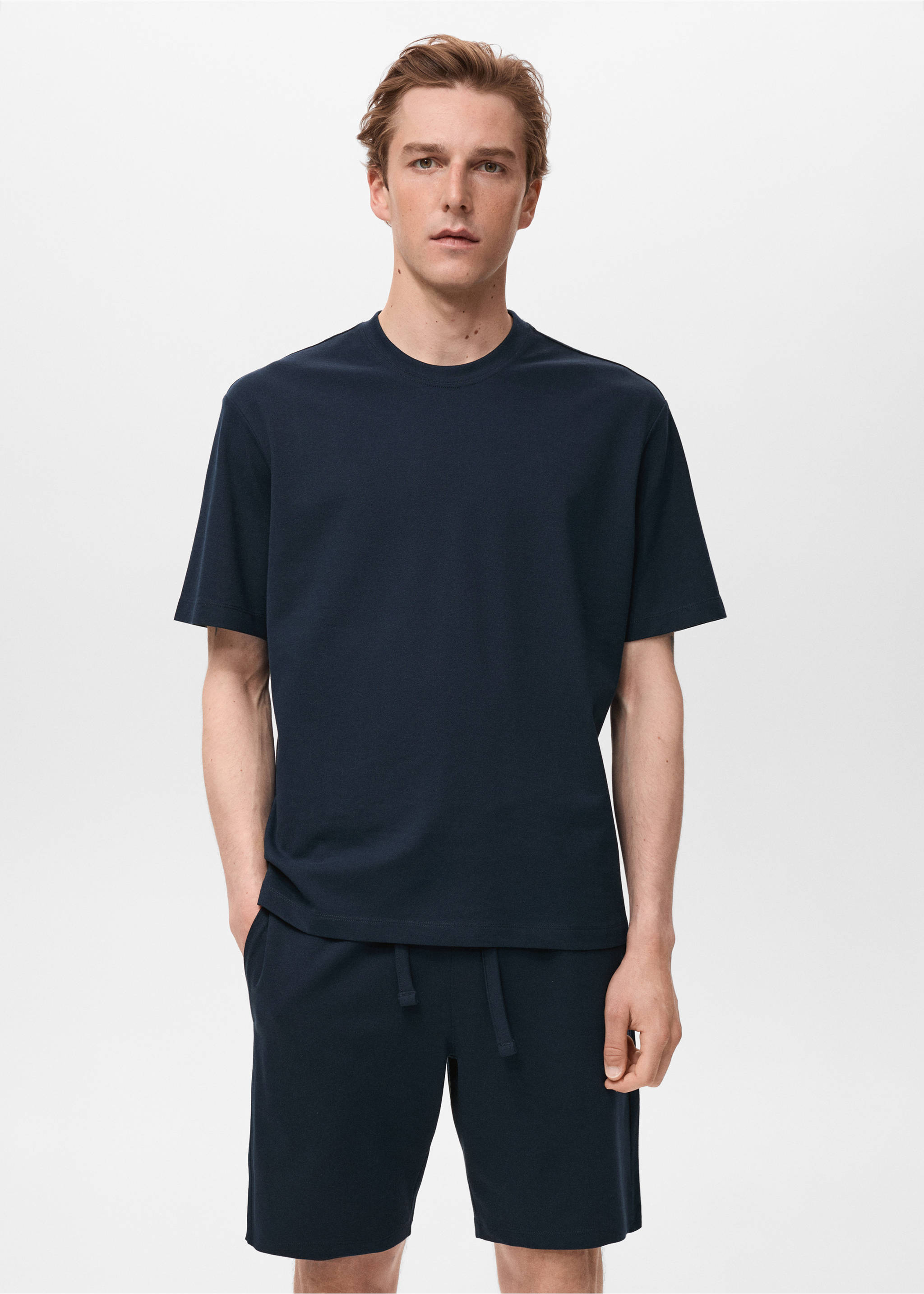 Cotton pyjama shorts pack - Medium plane, Dark Navy. Ref: 17071240-00.