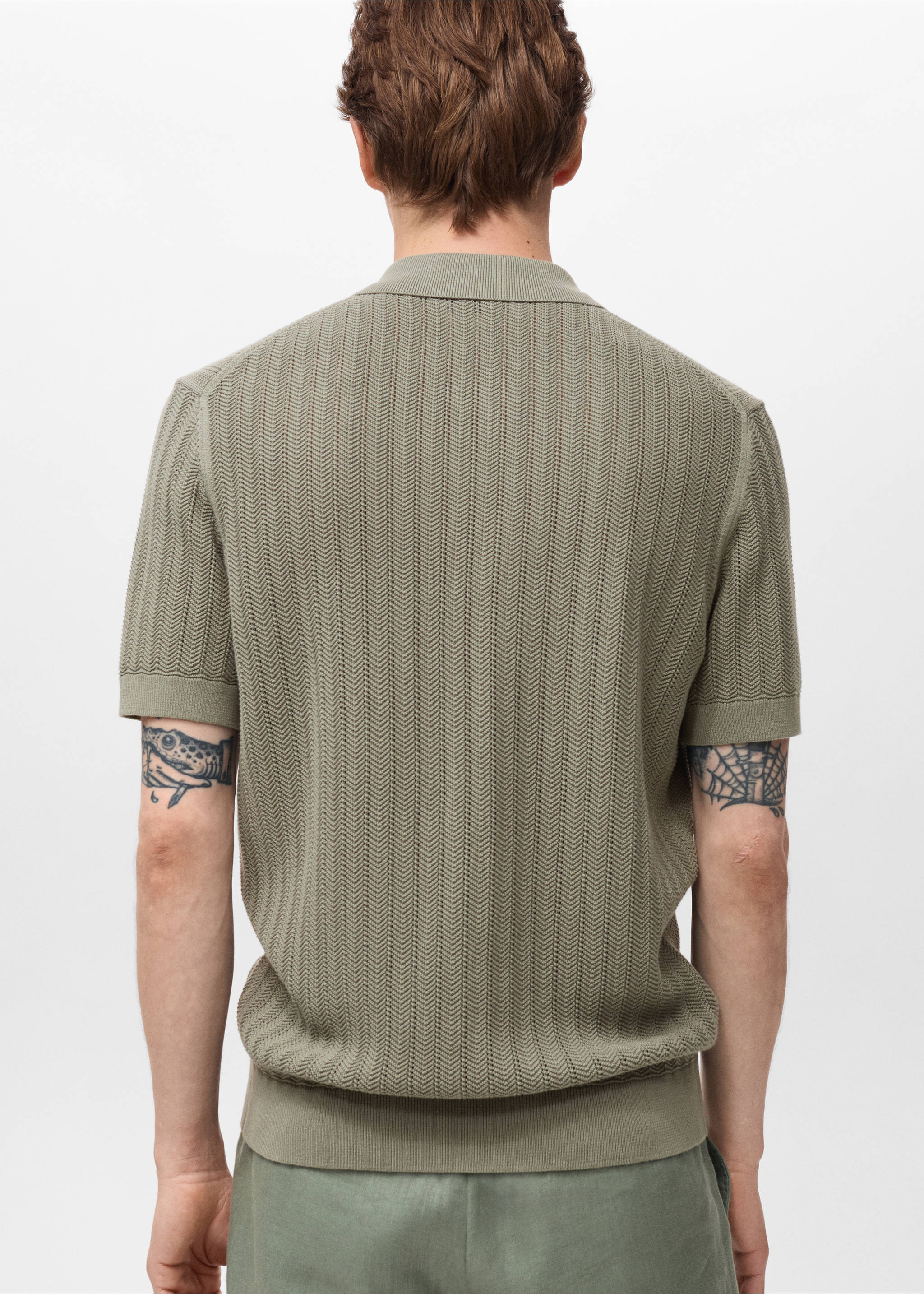 100% cotton shirt structure - Reverse of the article, Khaki. Ref: 17071242-00.