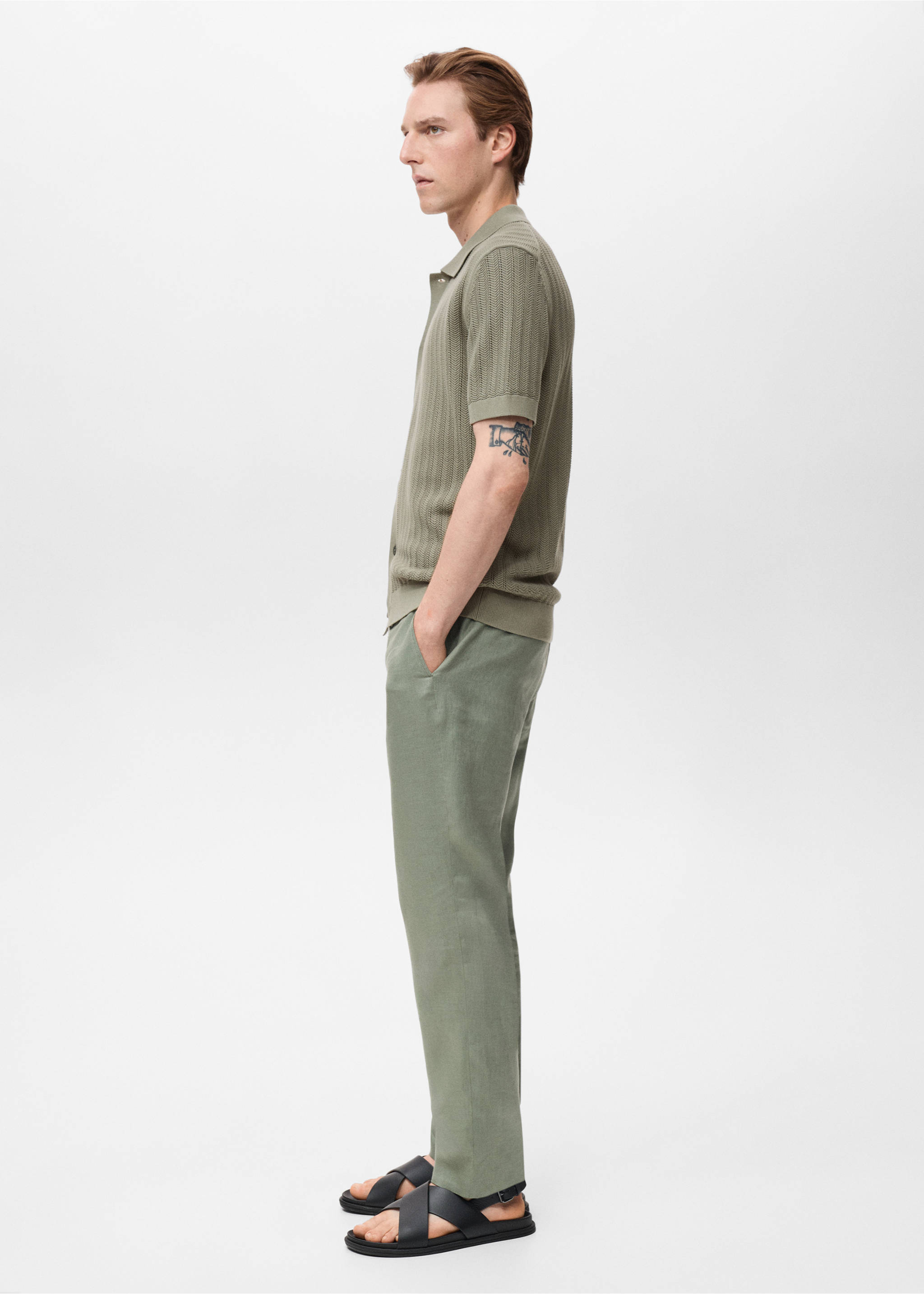 100% cotton shirt structure - Details of the article 2, Khaki. Ref: 17071242-00.