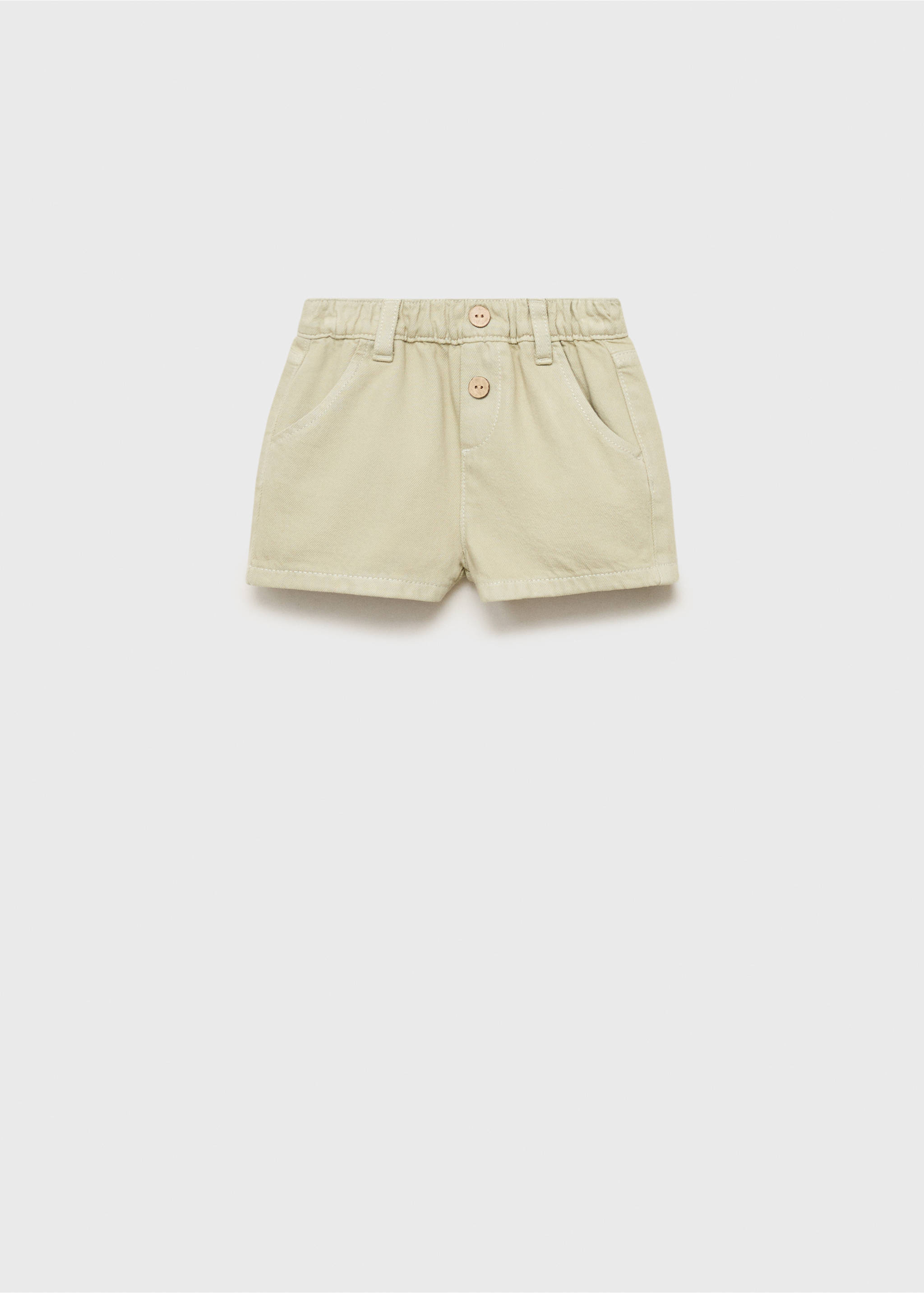 Denim-effect cotton shorts - Article without model, Pastel Green. Ref: 17071246-00.