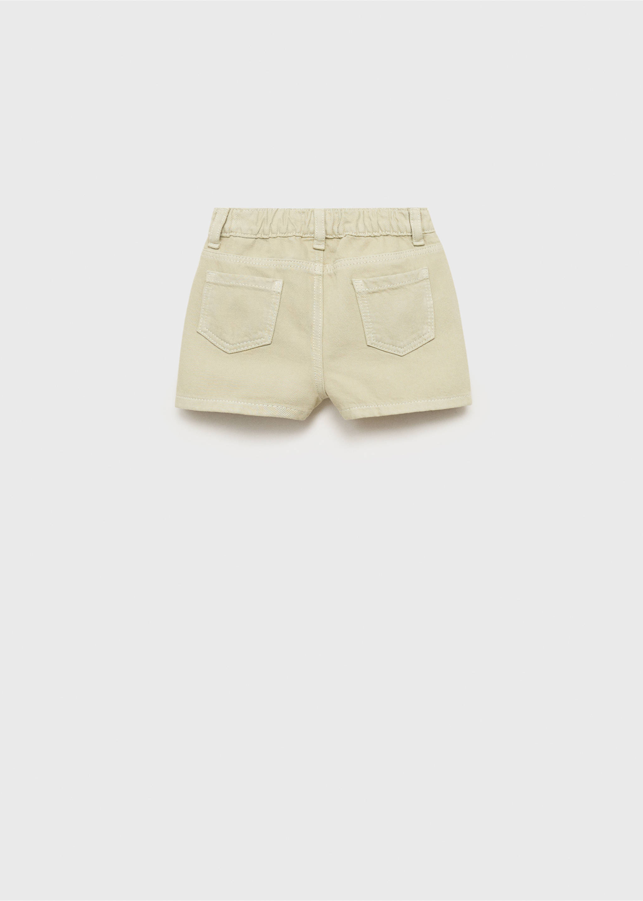 Denim-effect cotton shorts - Reverse of the article, Pastel Green. Ref: 17071246-00.
