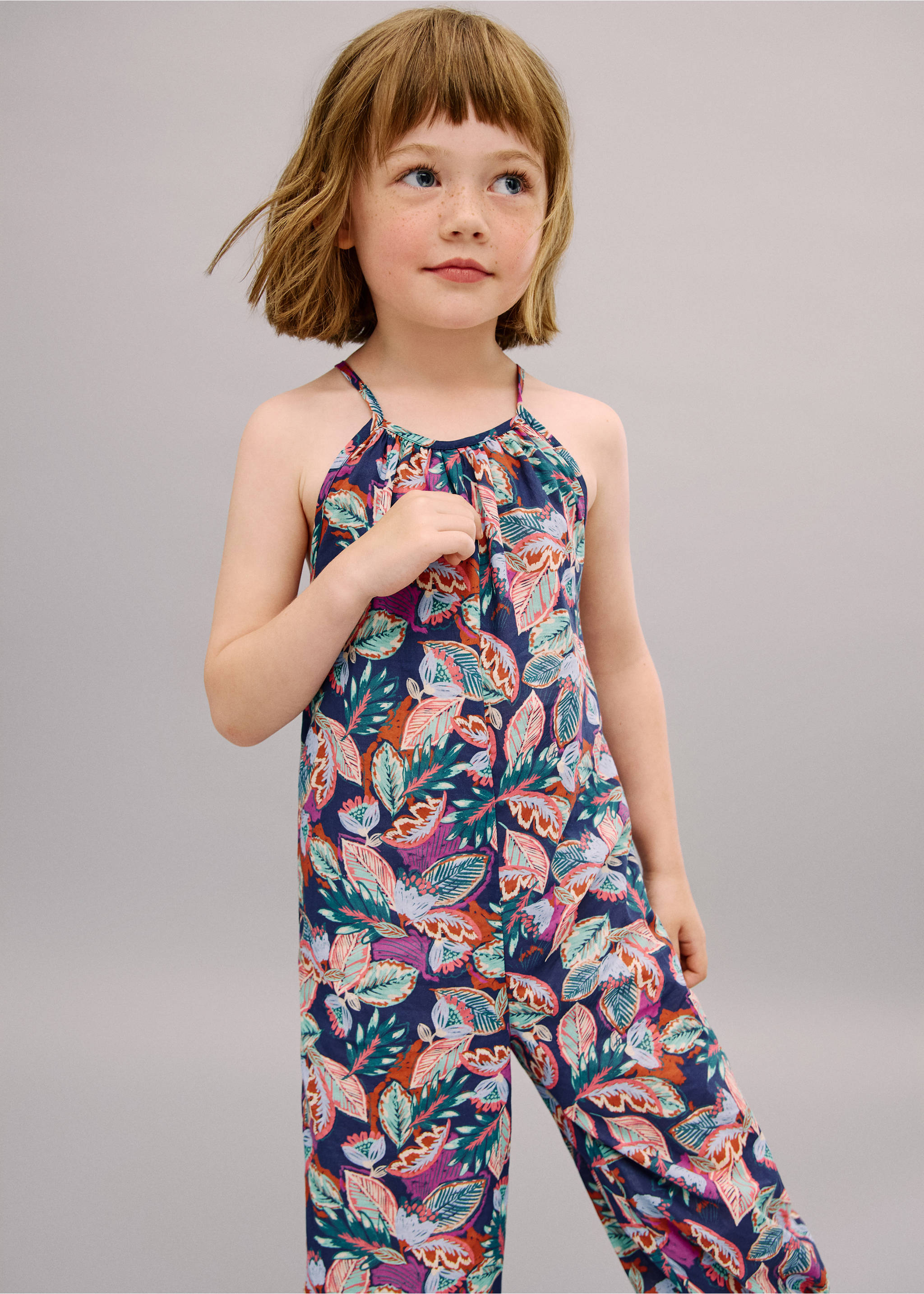 Floral print jumpsuit - Medium plane, Indigo Blue. Ref: 17071247-00.