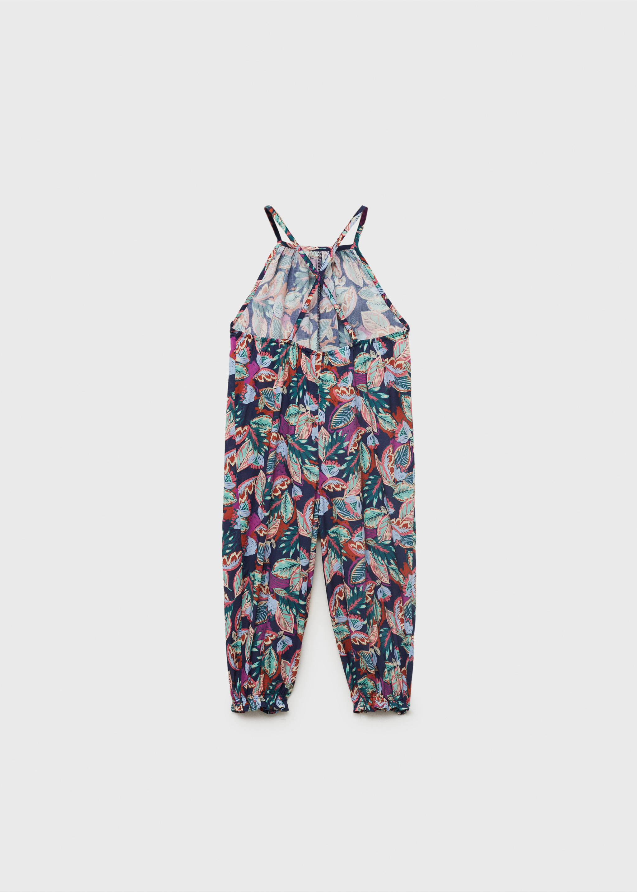 Floral print jumpsuit - Reverse of the article, Indigo Blue. Ref: 17071247-00.