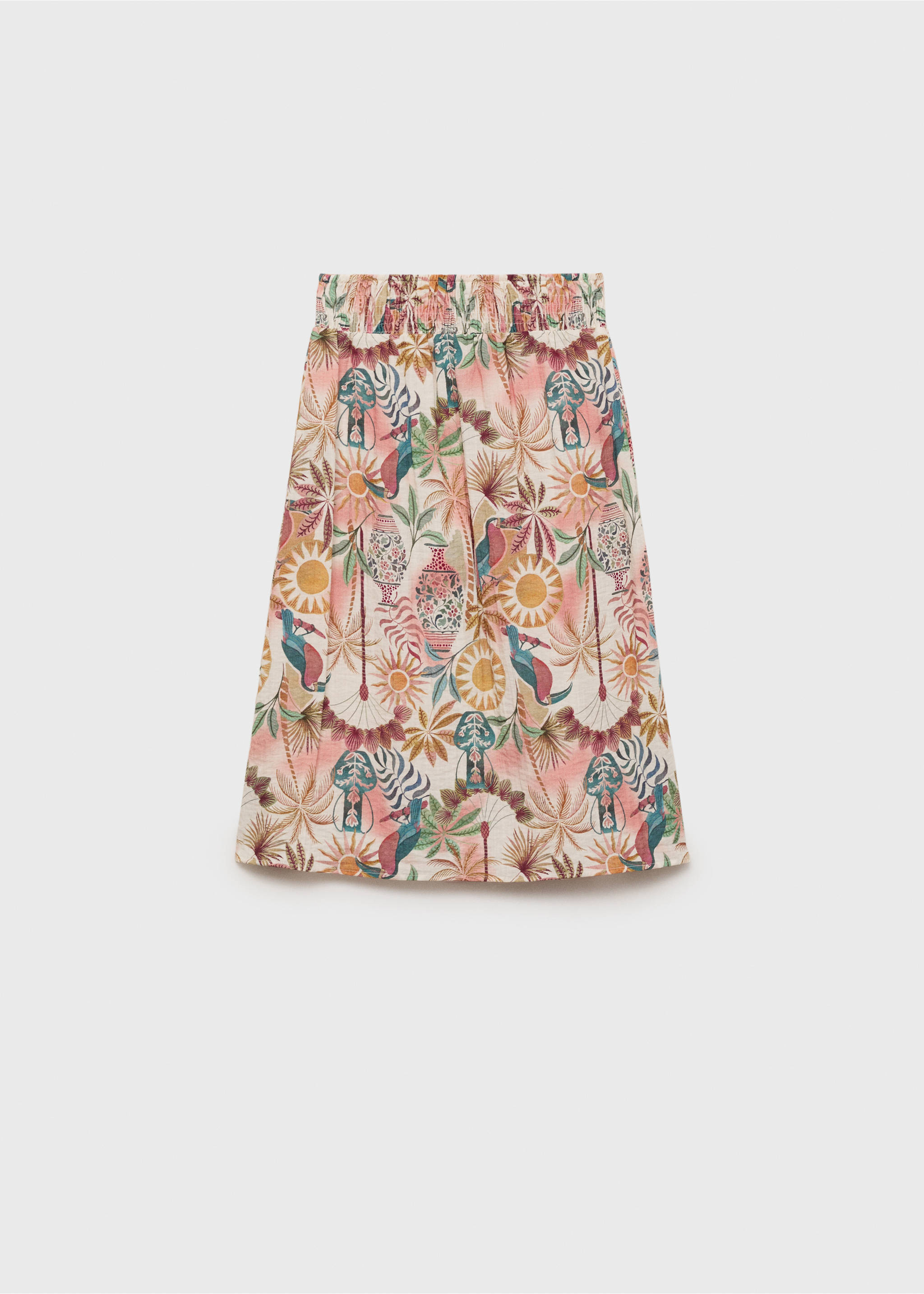 Printed long skirt - Article without model, Pink. Ref: 17071252-00.