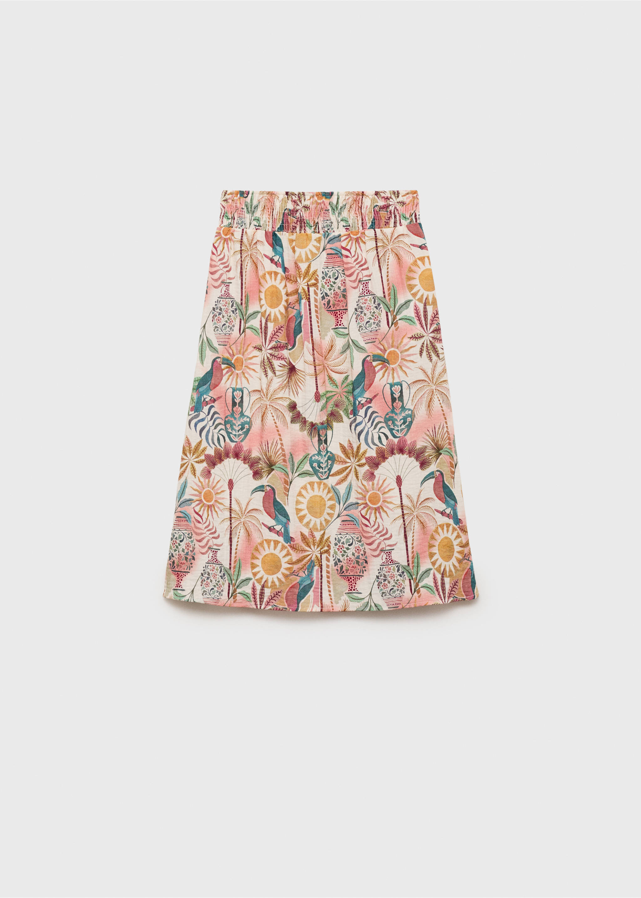 Printed long skirt - Reverse of the article, Pink. Ref: 17071252-00.