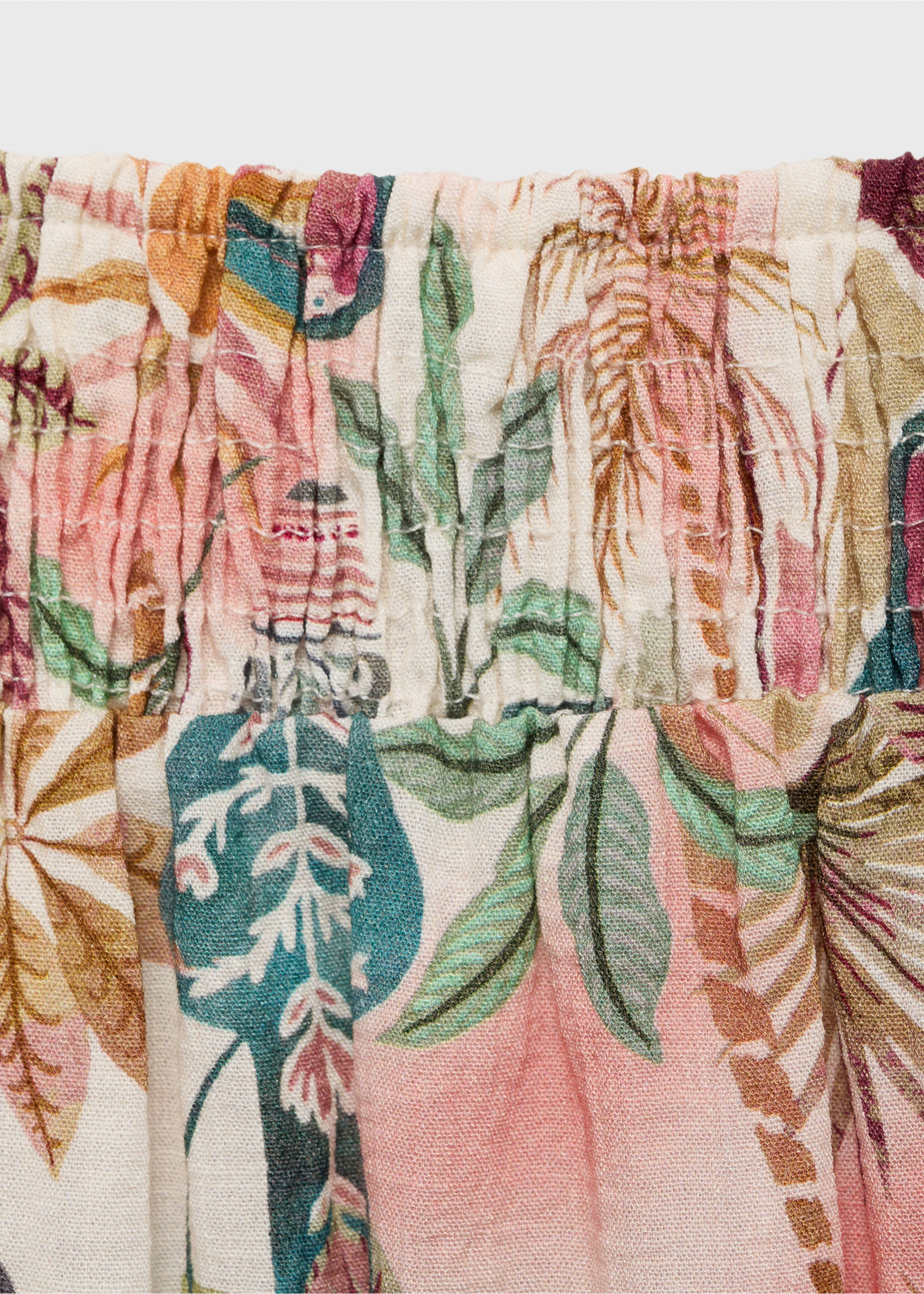 Printed long skirt - Details of the article 8, Pink. Ref: 17071252-00.