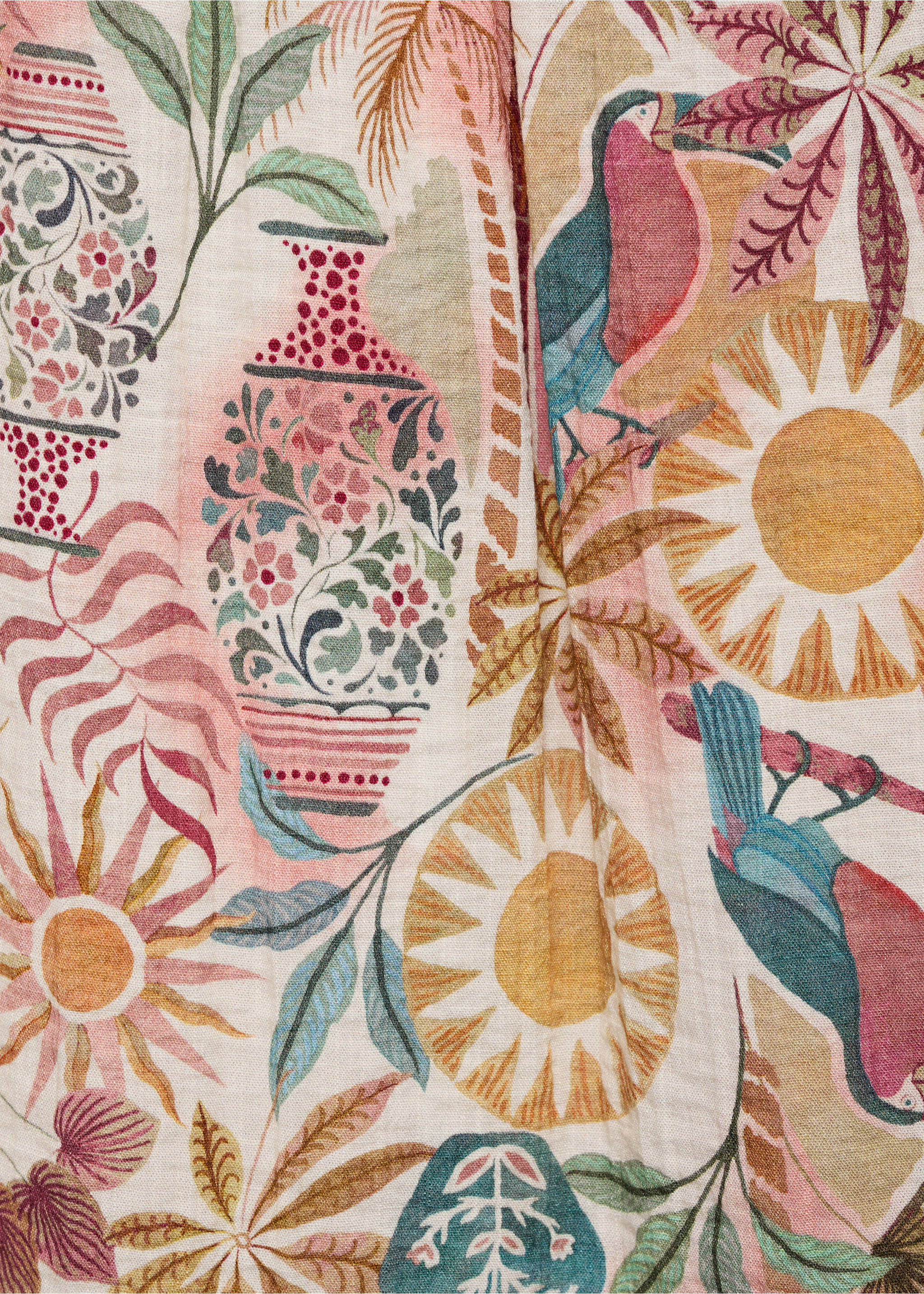 Printed long skirt - Details of the article 0, Pink. Ref: 17071252-00.