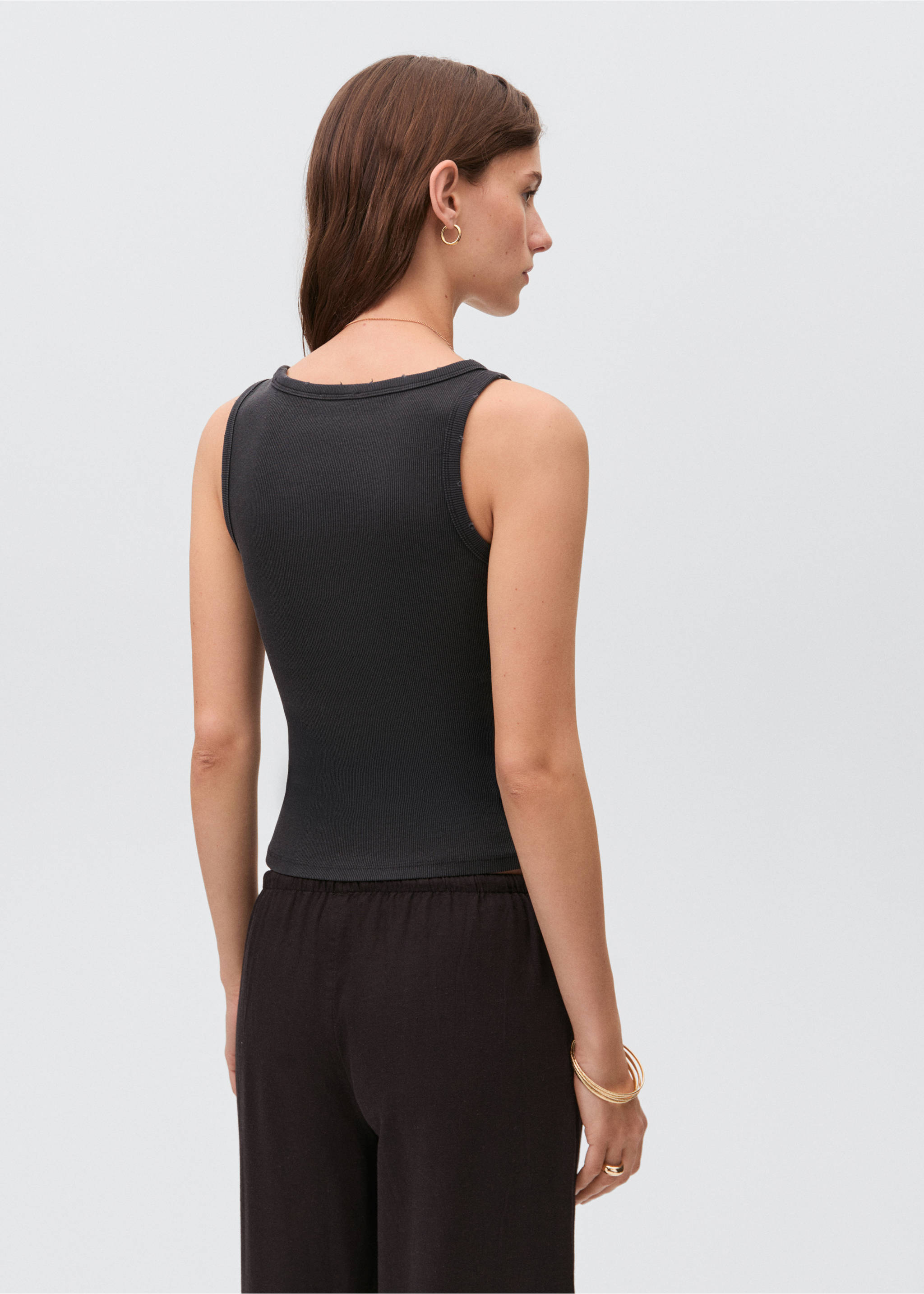 Top punt tirants - Revers de l'article, Gris antracita. Ref: 17071253-00.