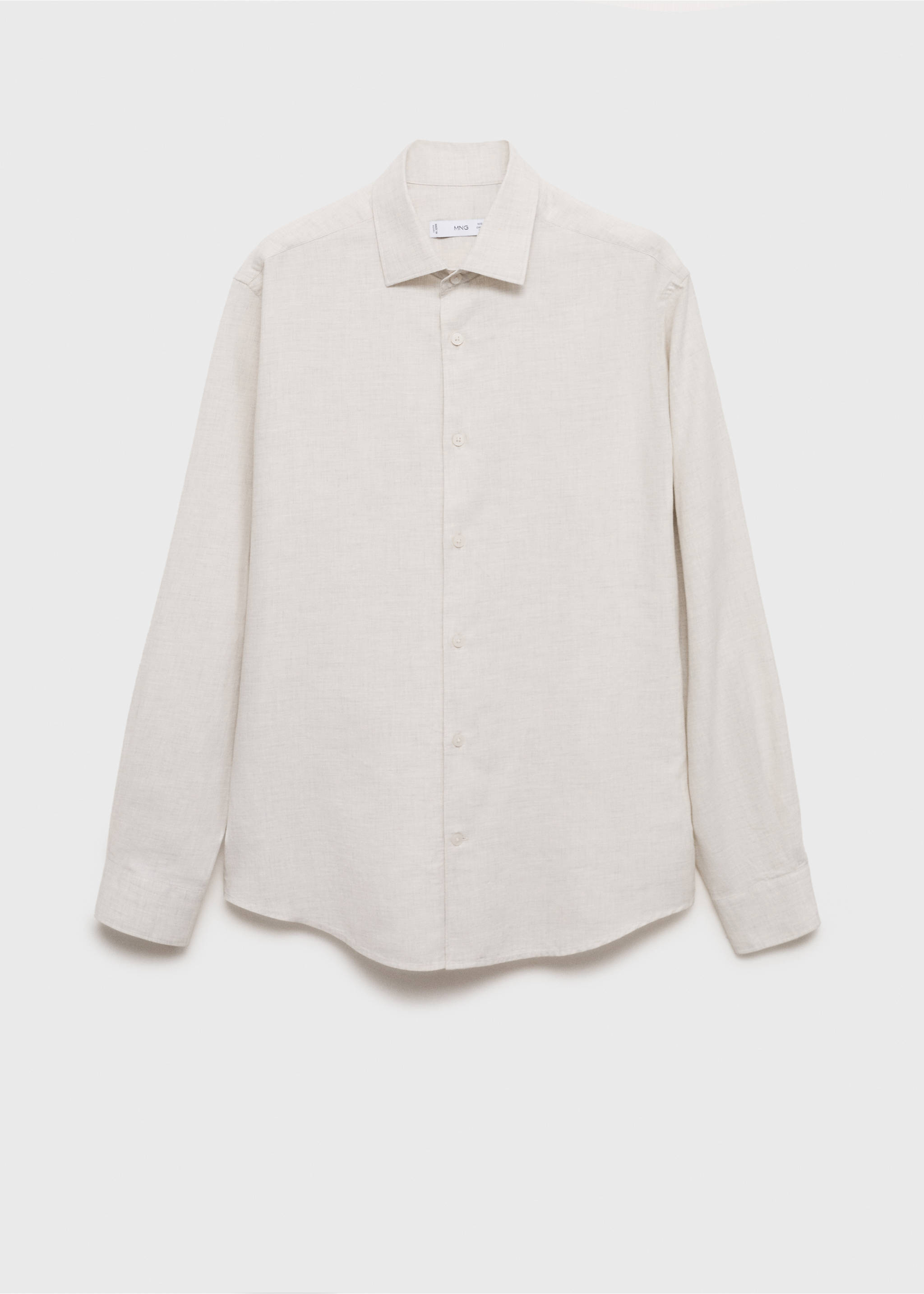 Cotton linen-blend shirt - Article without model, Off White. Ref: 17071258-00.