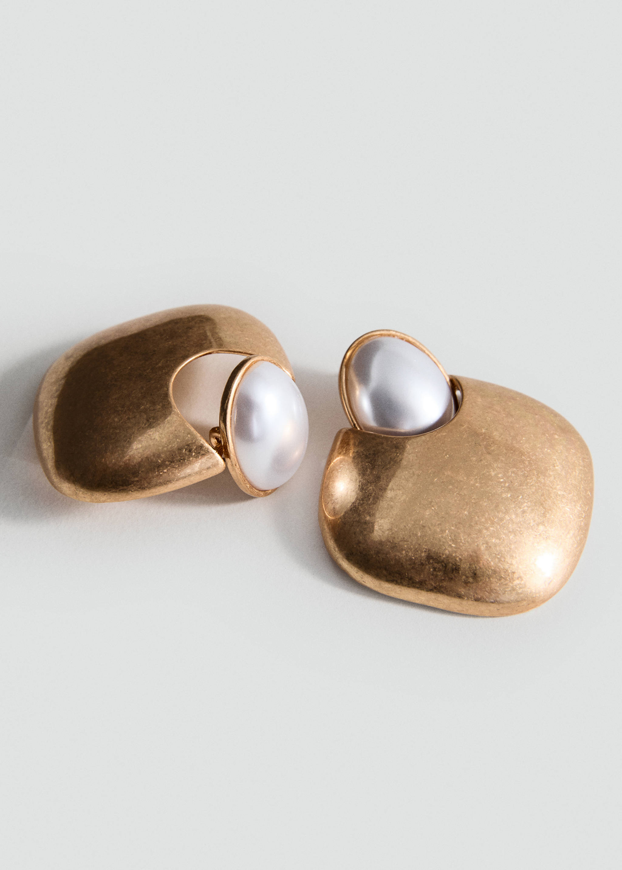 Combined pearl earrings - Medium plane
