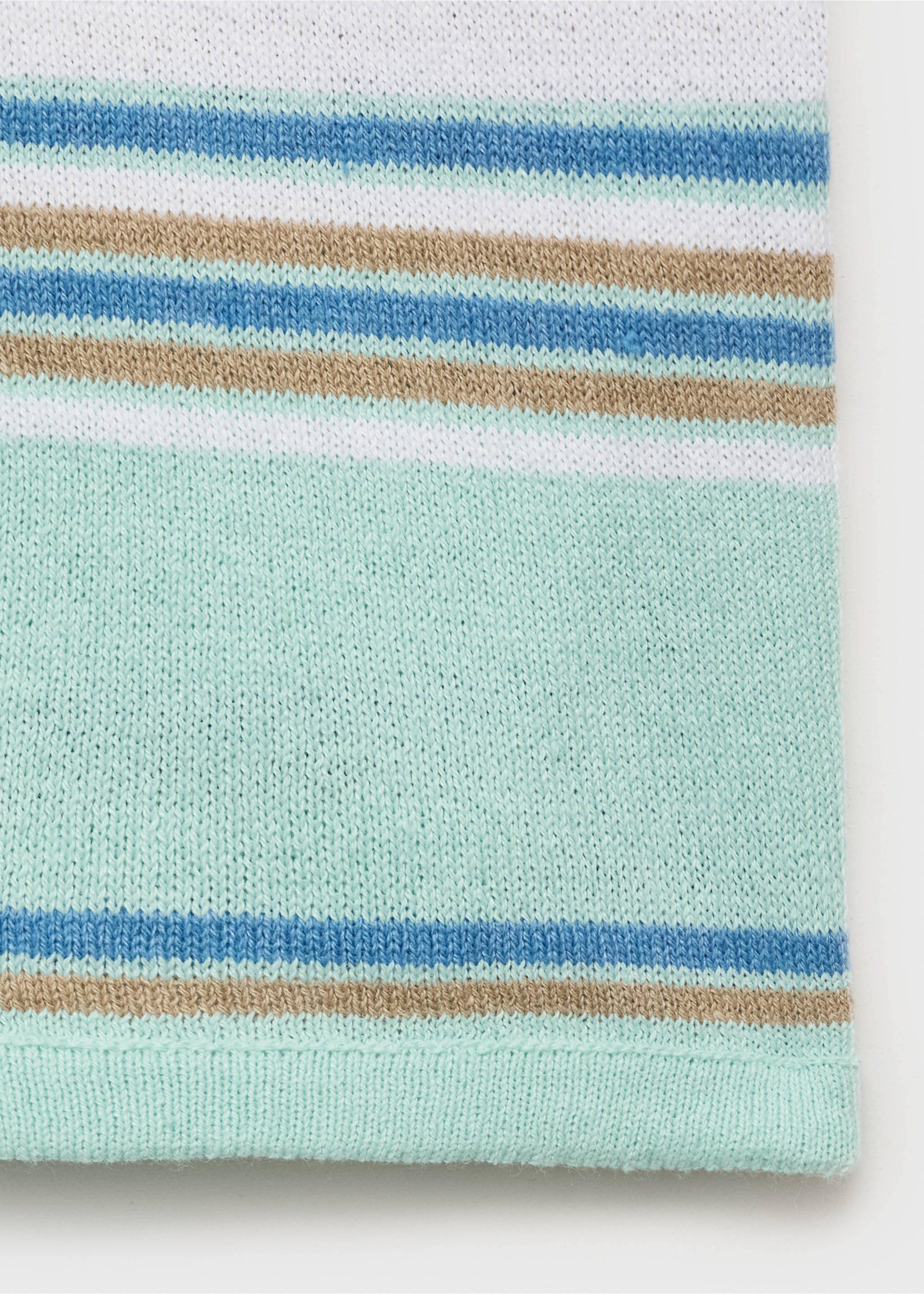 Kurzarm-Pullover mit kombiniertem Streifendesign - Detail des Artikels 0, Minzgrün. Ref: 17071261-00.