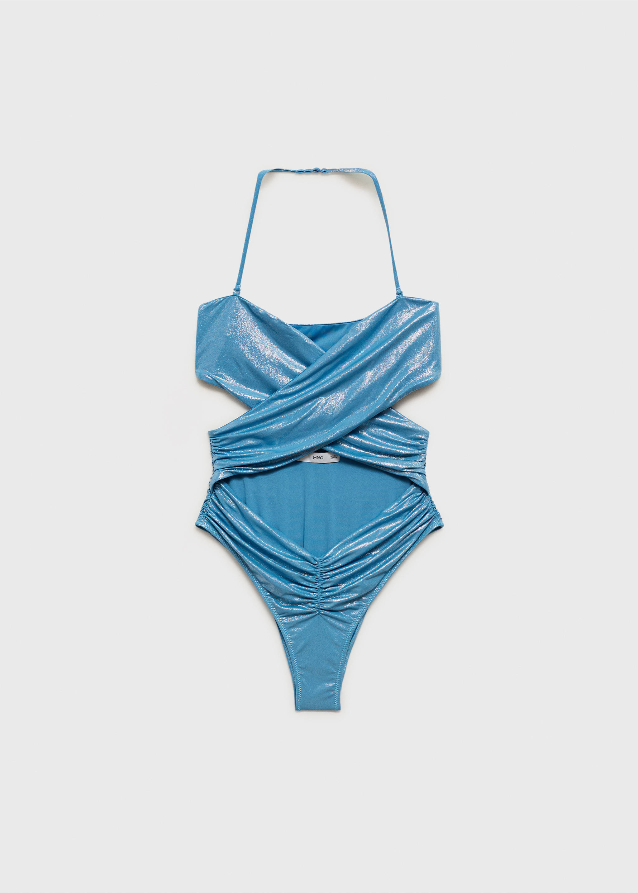 Maillot de bain à découpes finition brillante - Article sans modèle, Bleu. Ref: 17071262-00.