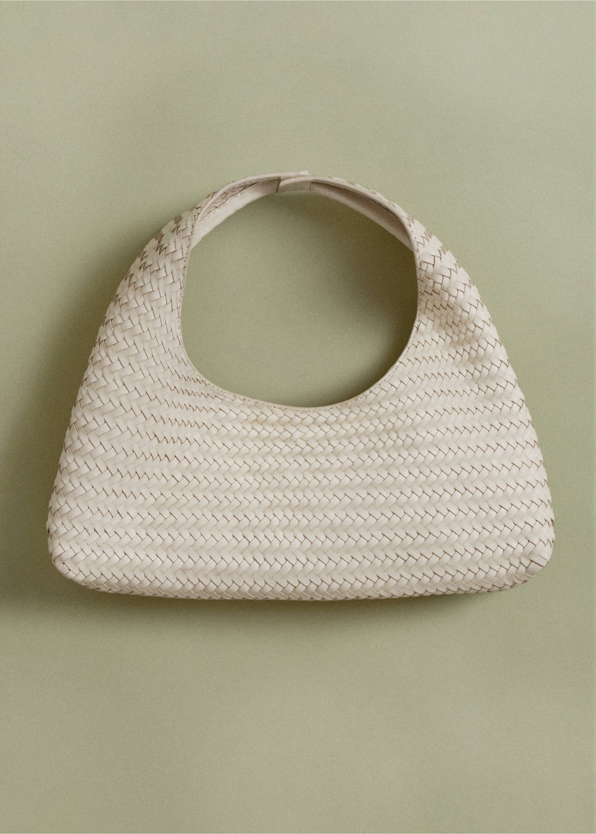 Mini braided leather bag - General plane, Off White. Ref: 17071265-00.