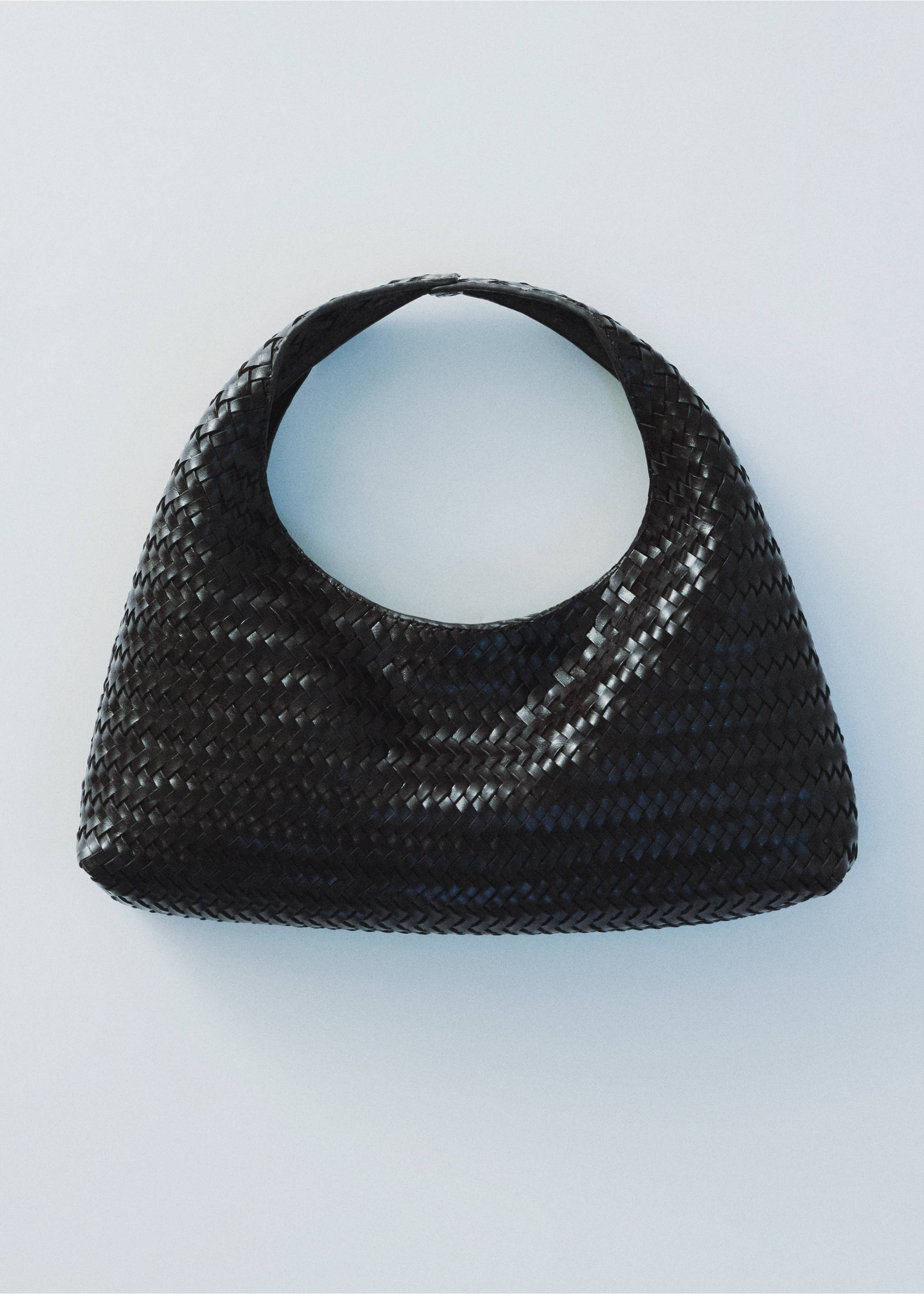 Mini braided leather bag - General plane, Black. Ref: 17071265-00.