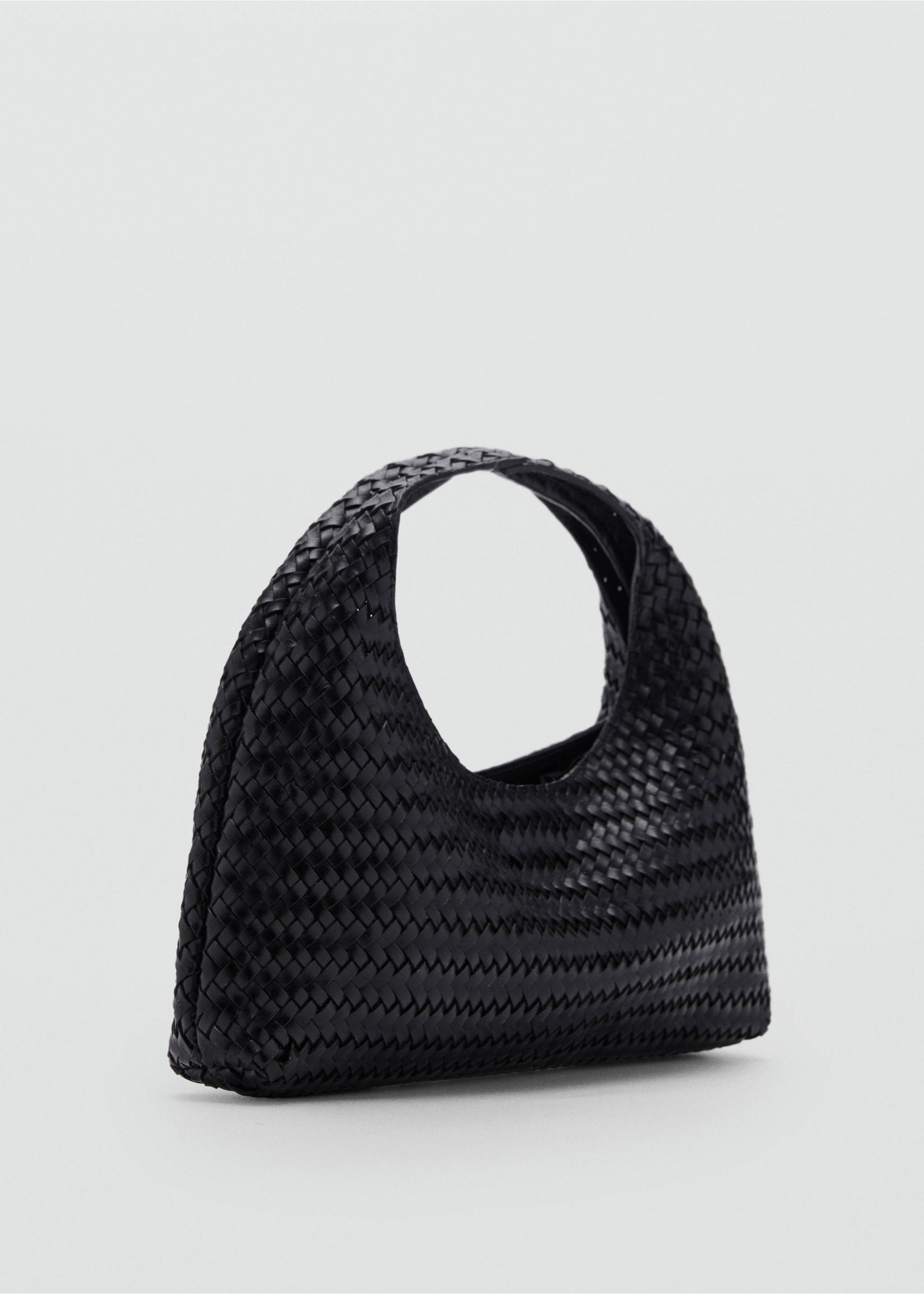 Mini braided leather bag - Medium plane, Black. Ref: 17071265-00.