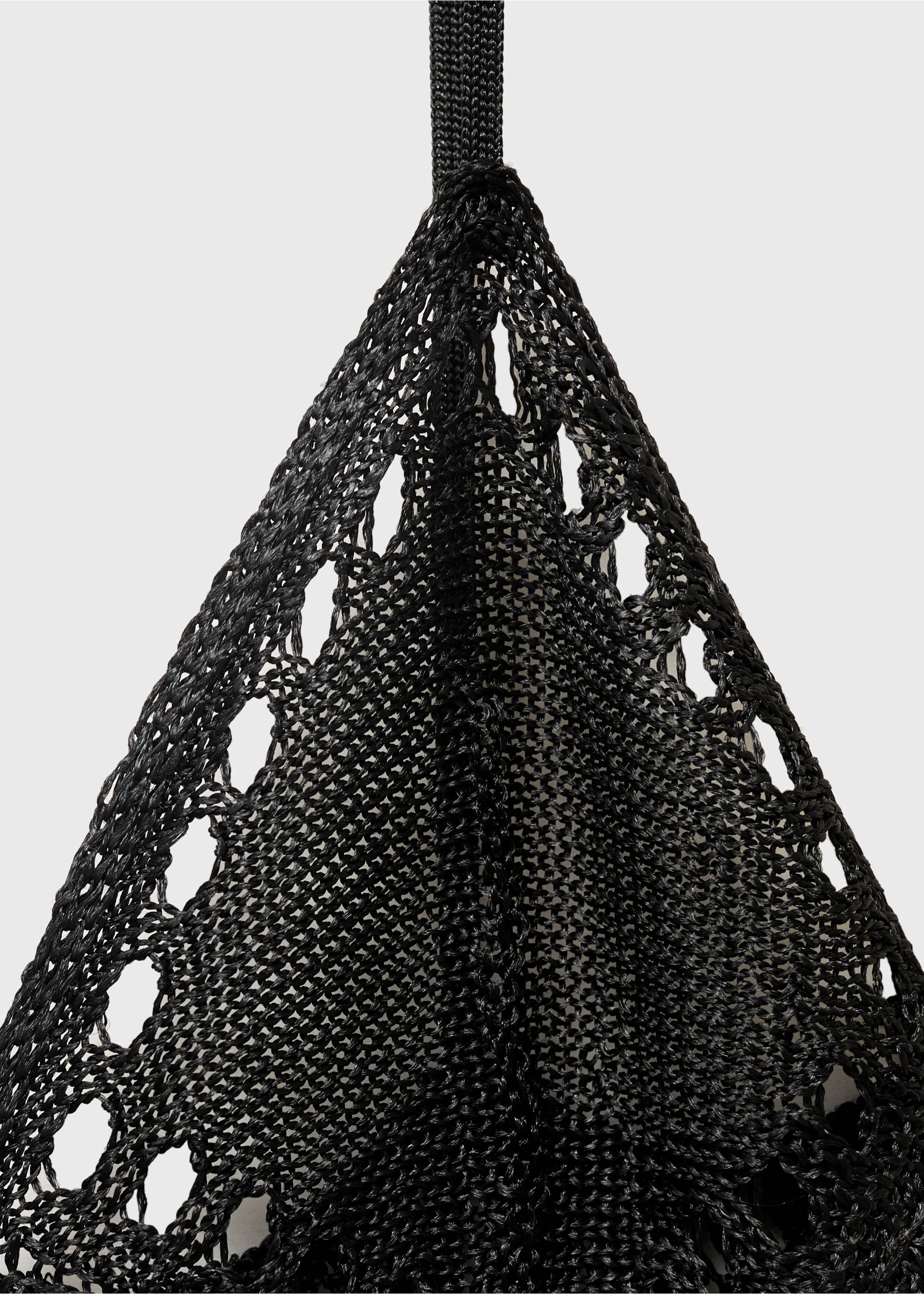 Combined knitted dress with feather effect - Details of the article 8, Black. Ref: 17071267-00.