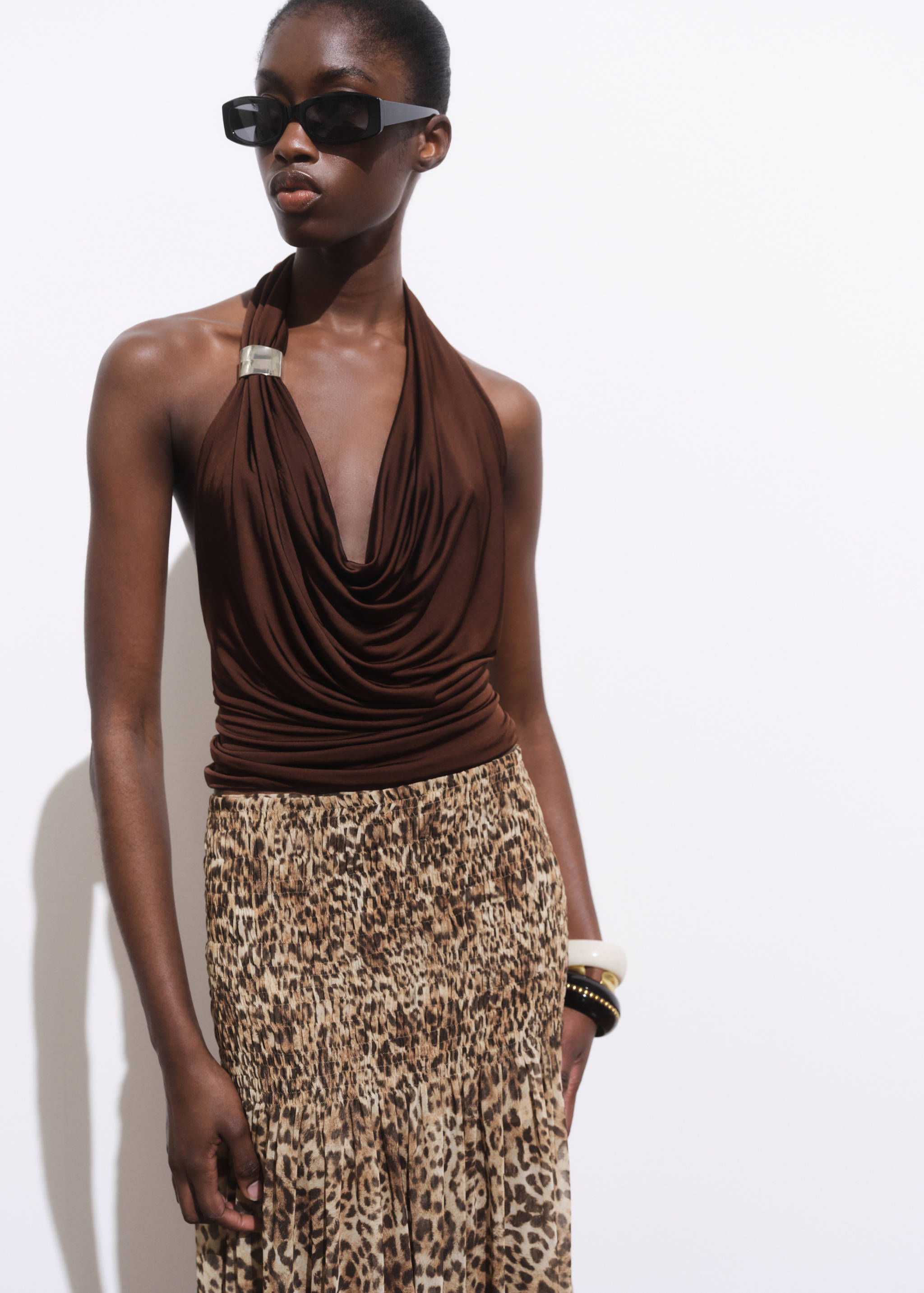 Leopard-print maxi-skirt - Details of the article 1