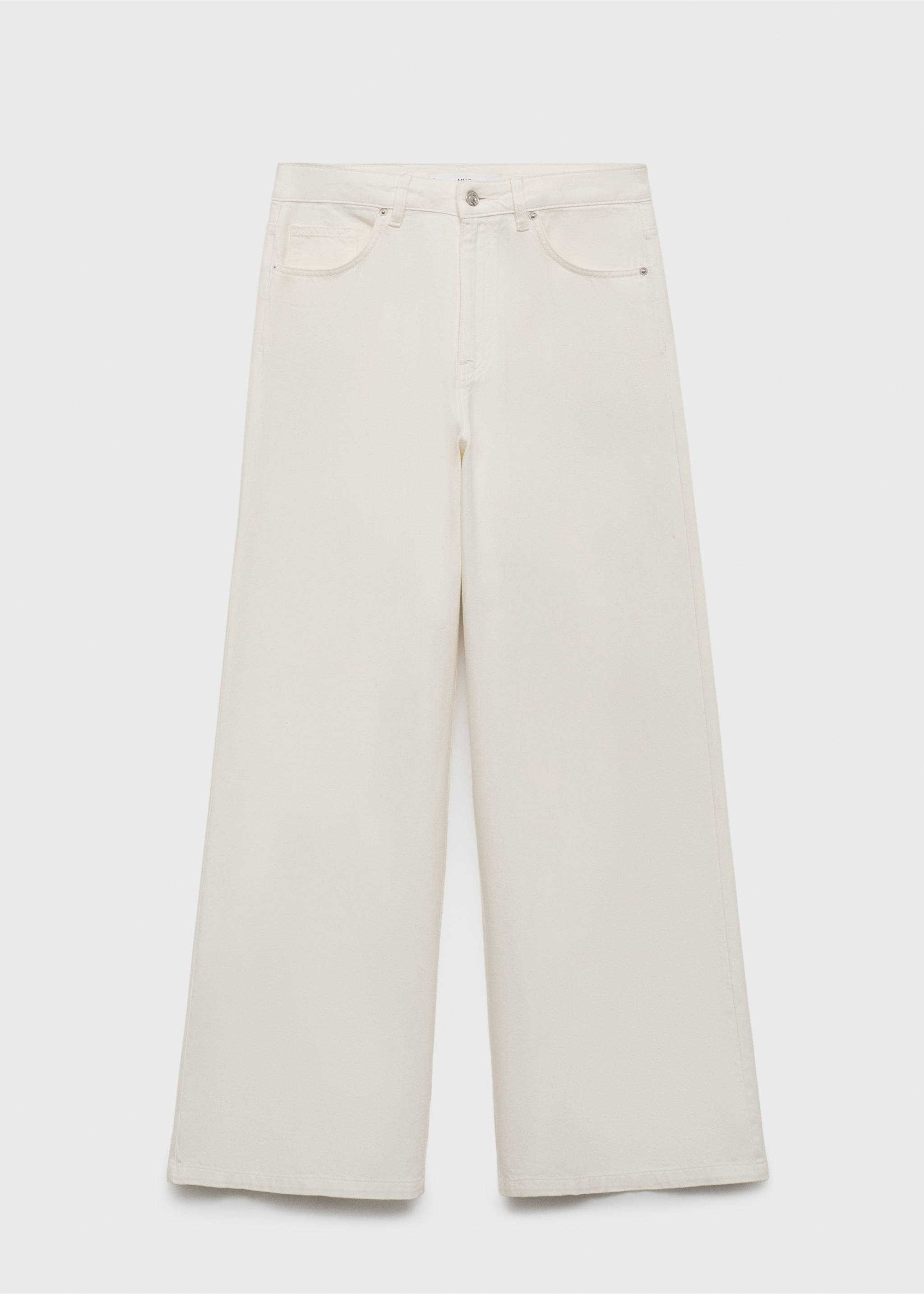 High-waisted wideleg jeans - Article without model, White. Ref: 17071270-00.