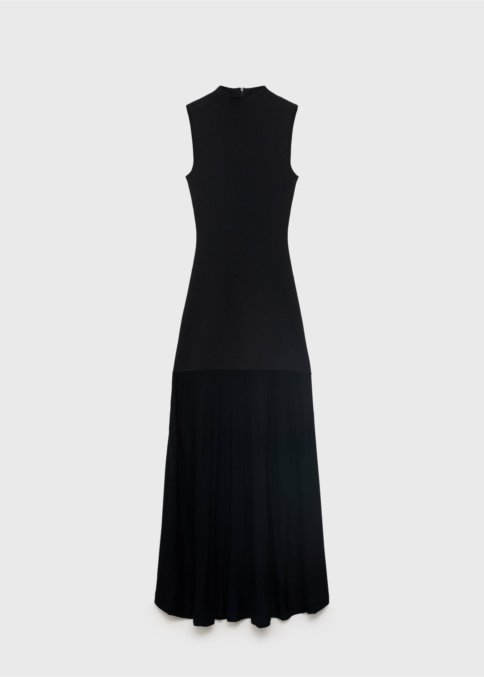 Combined dress with perkins collar - Article without model, Black. Ref: 17071281-00.