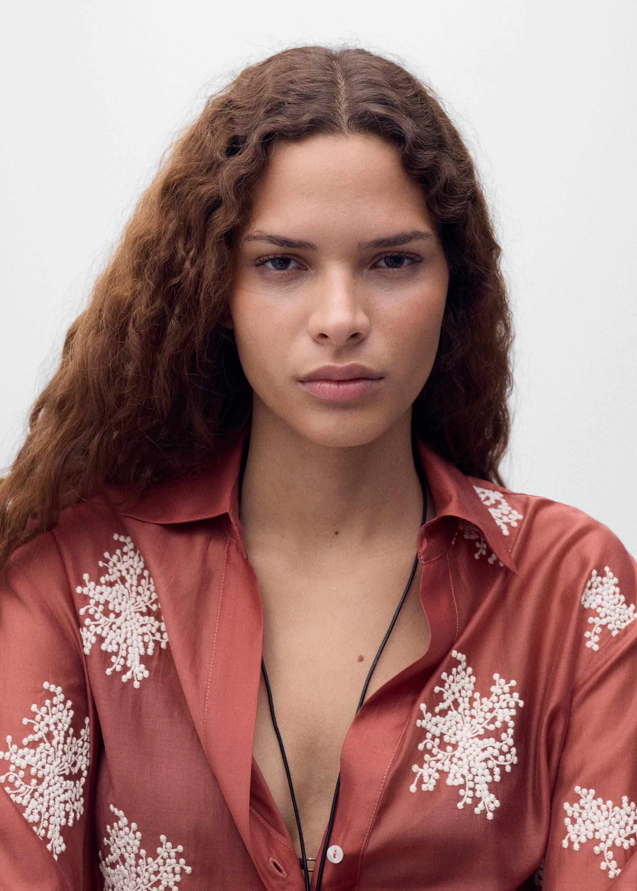 Embroidered lyocell shirt - Details of the article 1