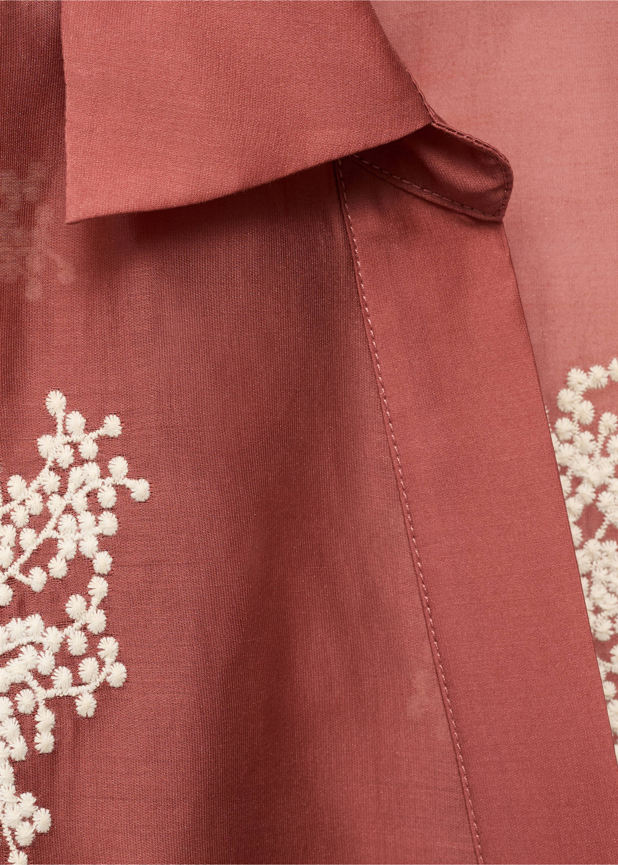 Embroidered lyocell shirt - Details of the article 8, Russet. Ref: 17071284-00.