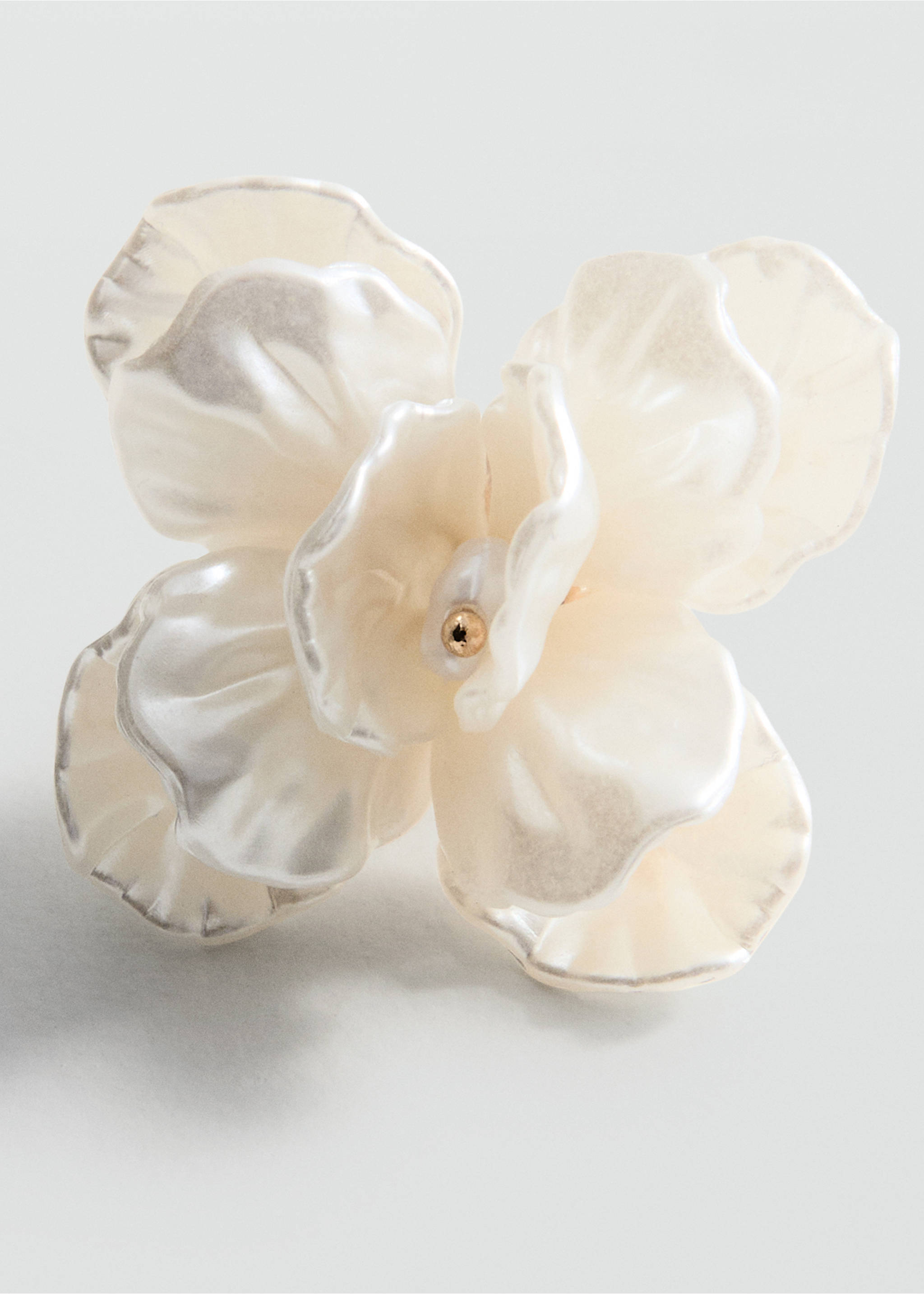 Floral earrings - Medium plane, White. Ref: 17071289-00.