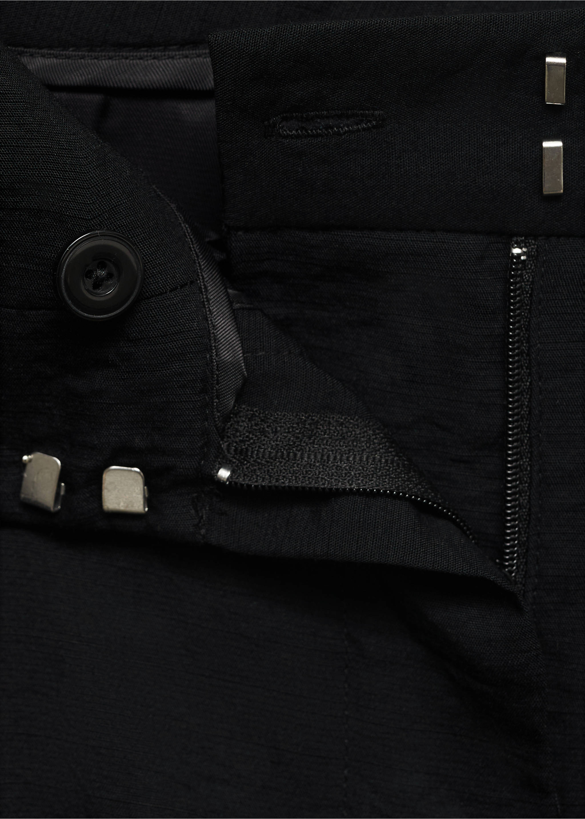 Wide leg pleated trousers - Details of the article 8, Black. Ref: 17071515-00.