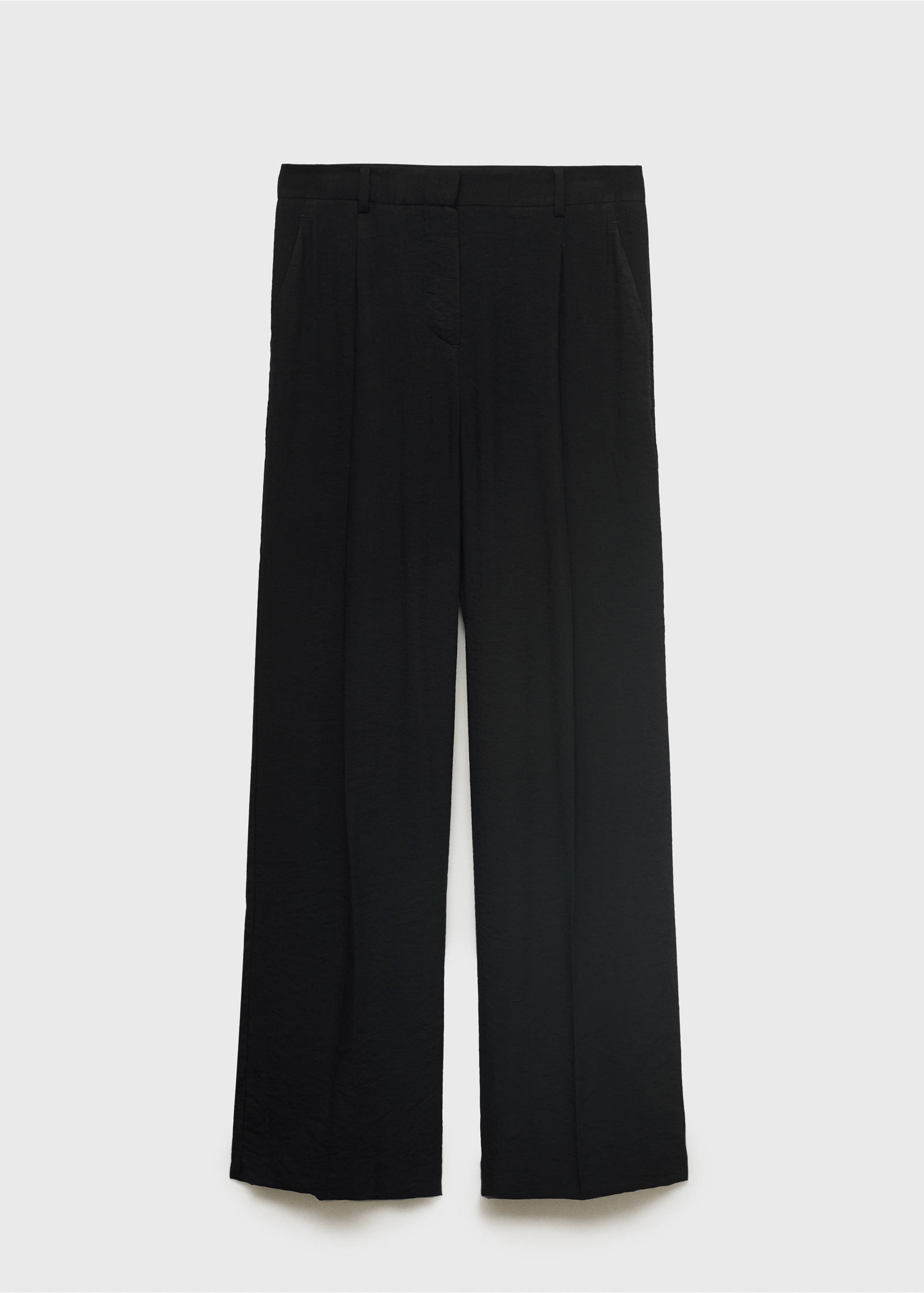 Wide leg pleated trousers - Article without model, Black. Ref: 17071515-00.