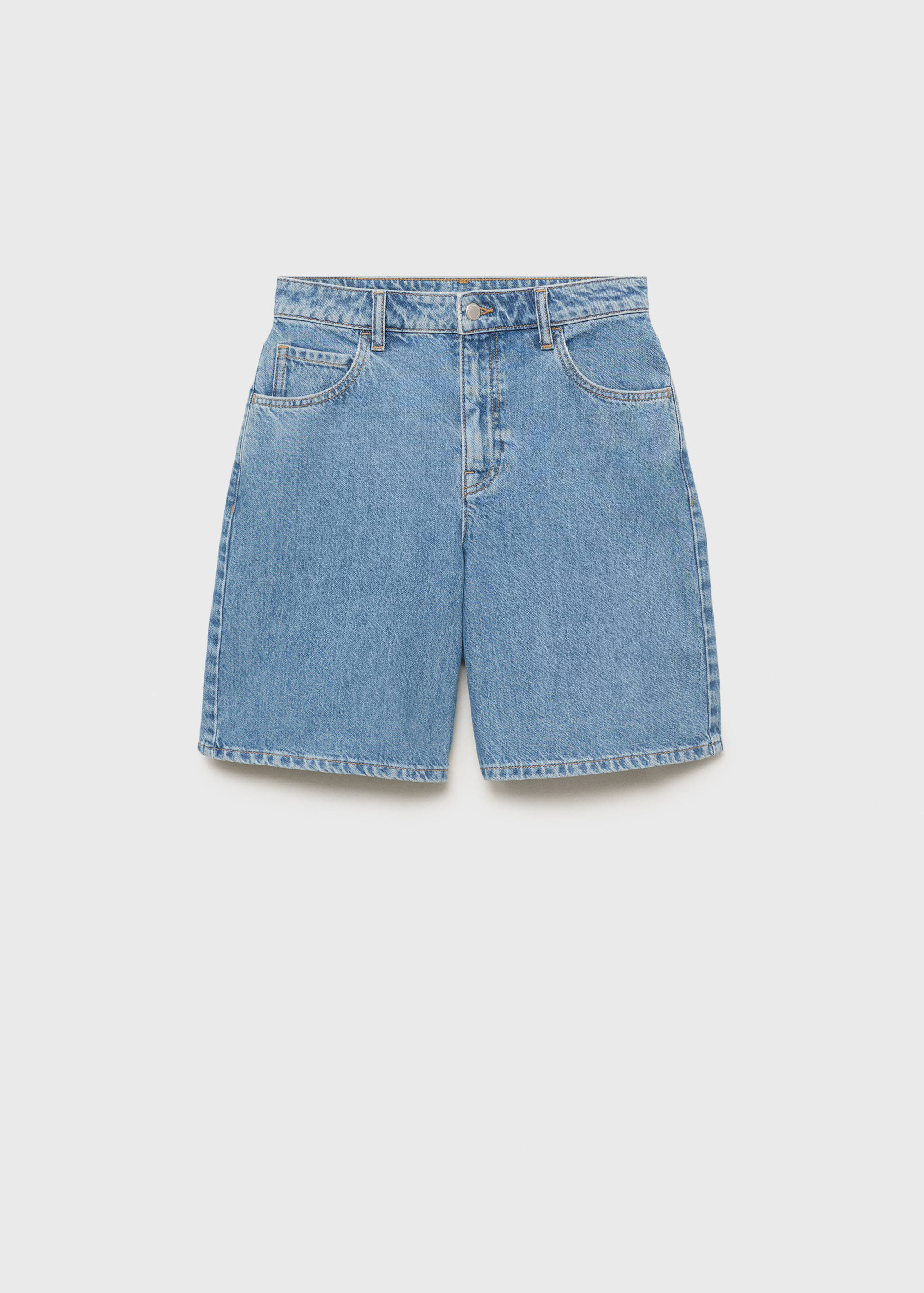 High-waist straight-fit denim shorts - Article without model